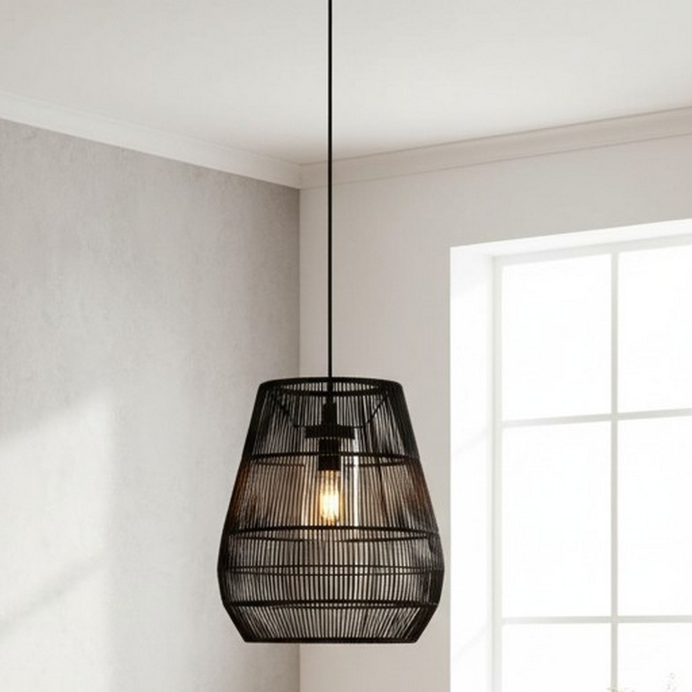 Lucide Nerida - lampe suspendue - Ø cm - IP44 - noir