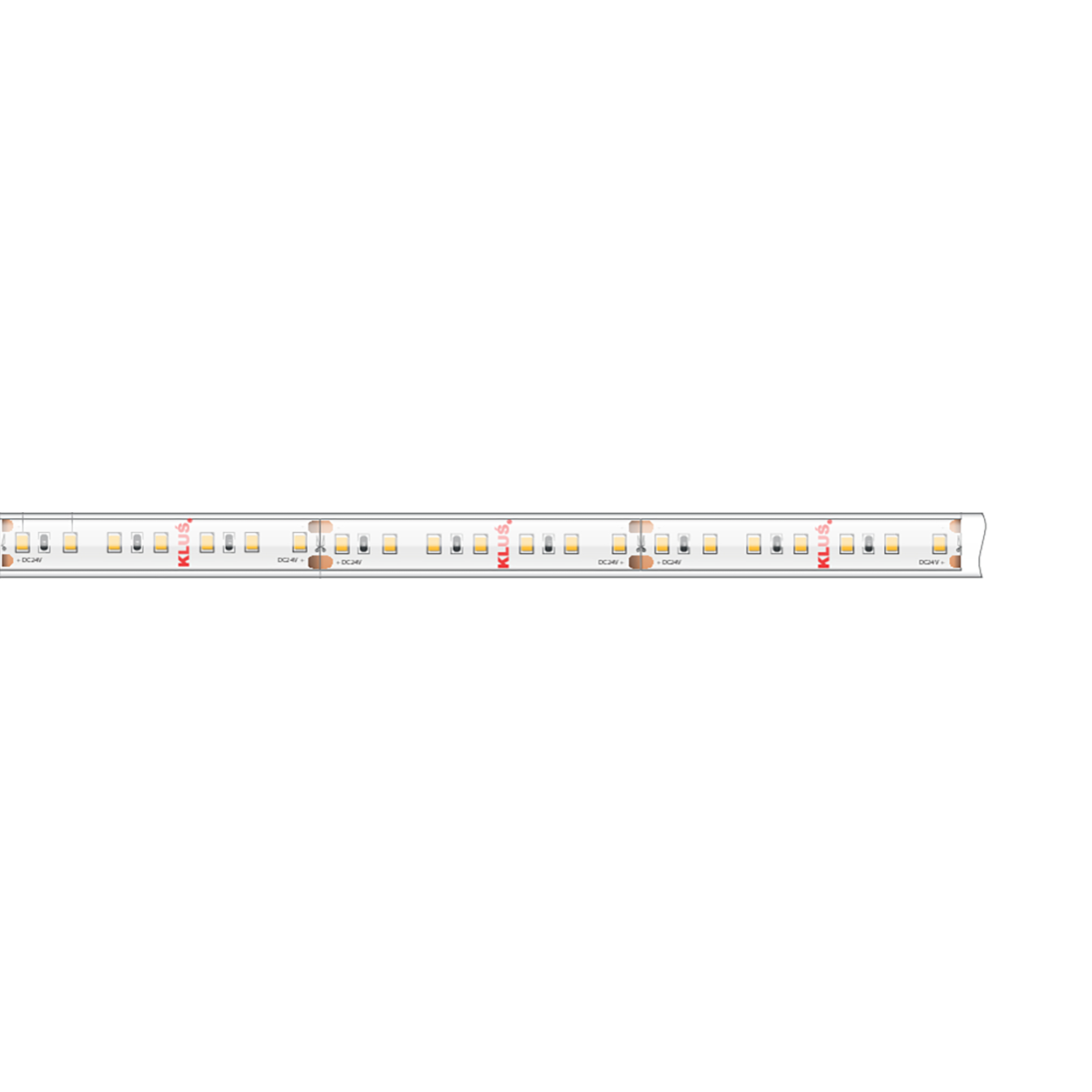 Klus Bande LED - largeur 1cm, longueur - 24Vdc - dimmable - 14,4W LED par mètre - 140 LED par mètre - IP65