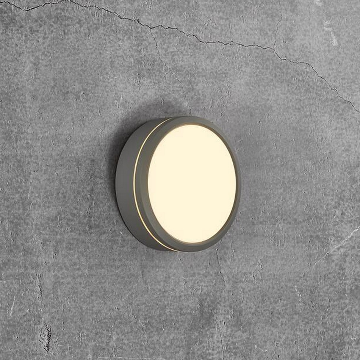 Nordlux Smart Ava - applique murale - éclairage intelligent - Ø ,7 cm - 9,5W LED inclus - IP54 - gris
