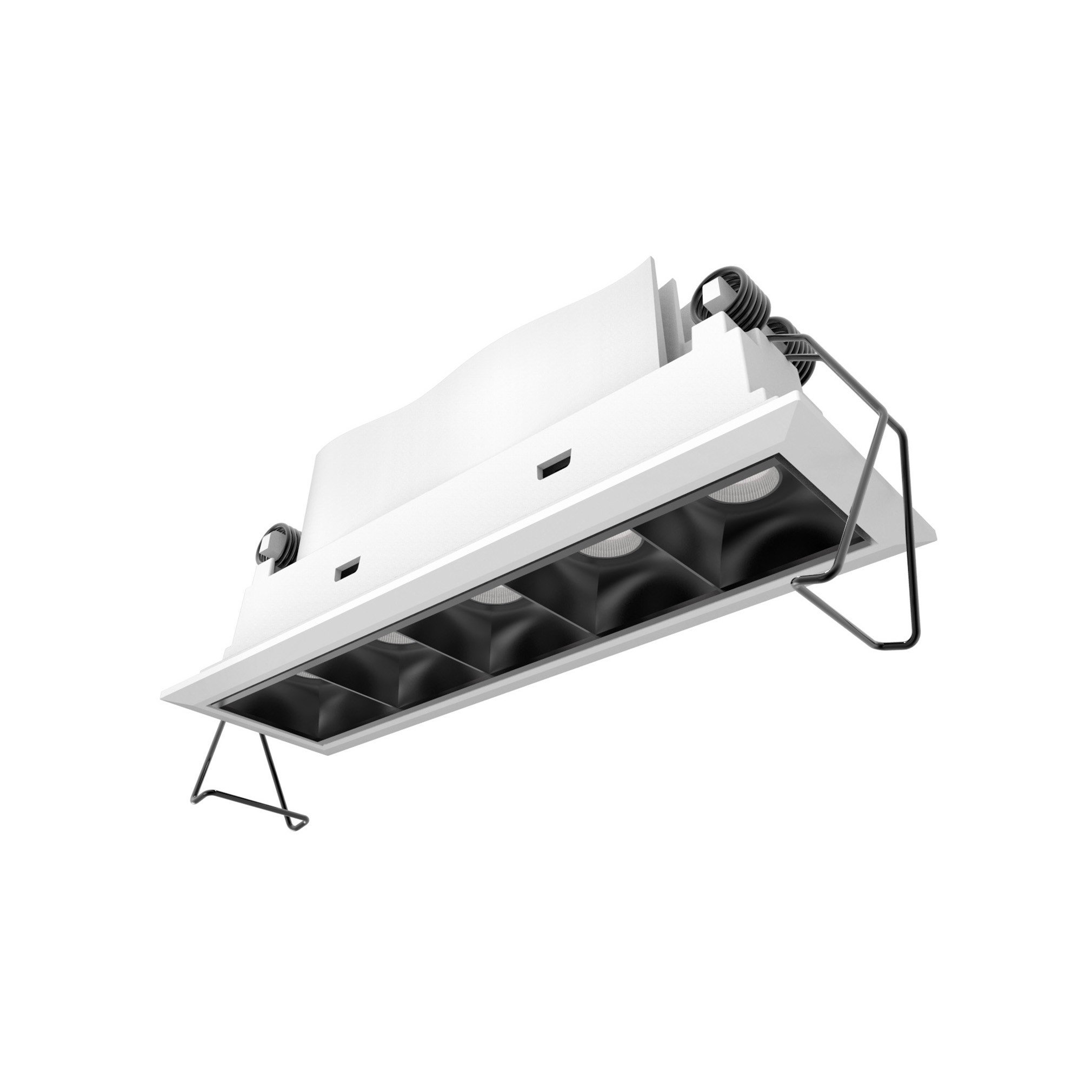 Nova Luce Swan - spot à encastrer - mm, mm encastré - W LED inclus - IP32 - blanc et noir