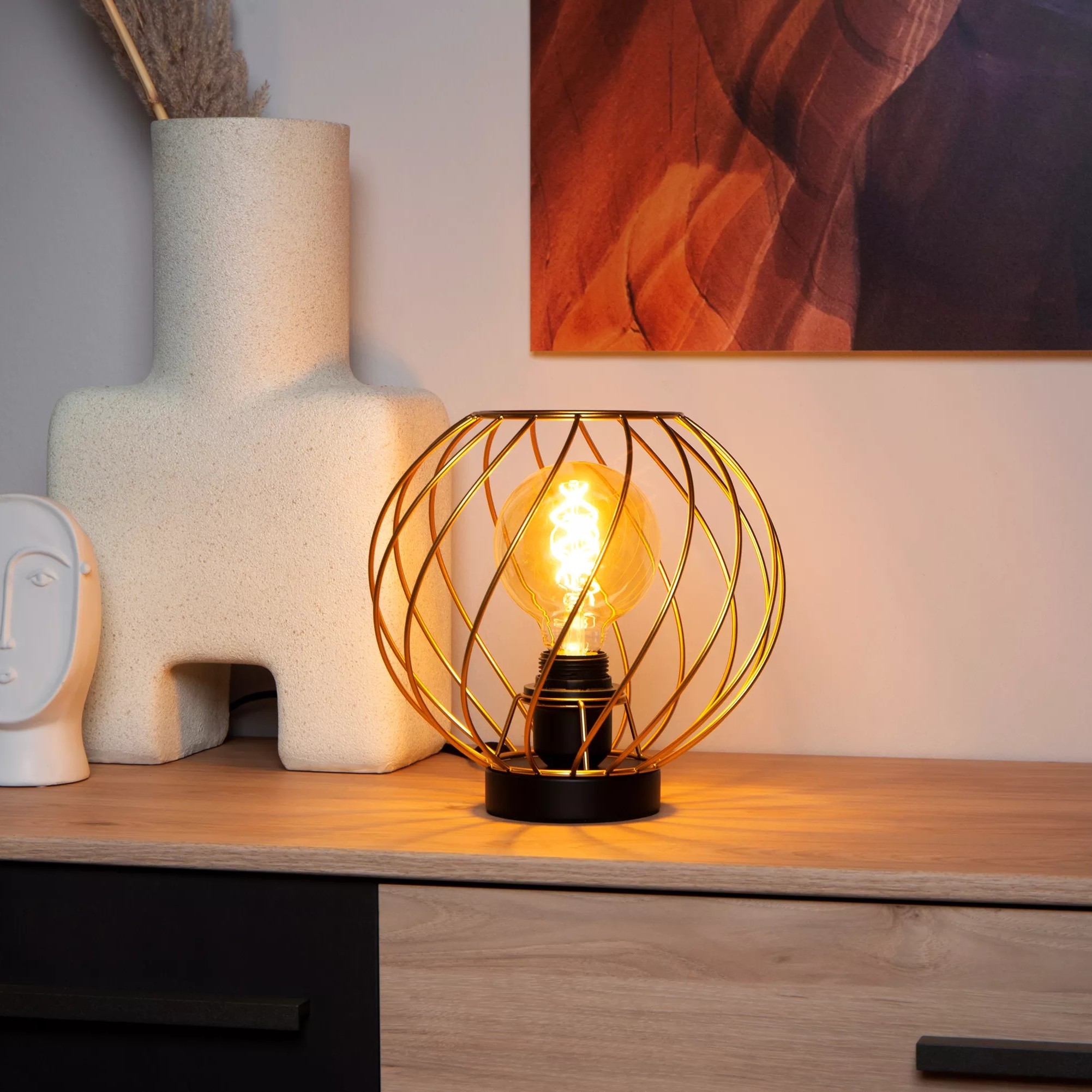 Lucide Danza - lampe à poser - Ø ,5cm - or