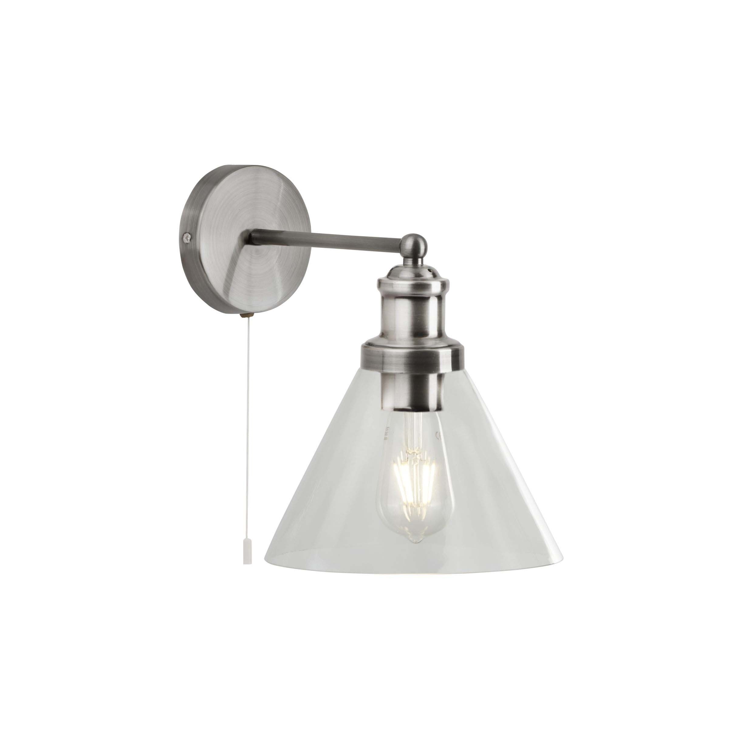 Searchlight Pyramid - applique murale avec interrupteur à tirette - cm - argent satiné