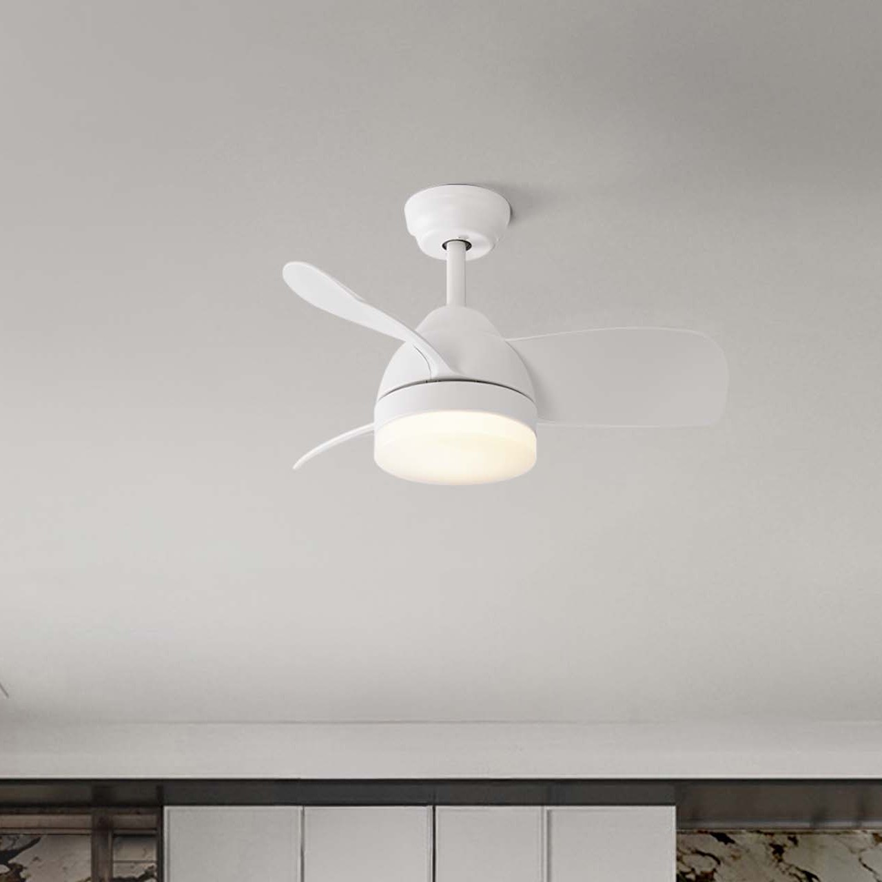 Nova Luce Nerina - ventilateur de plafond avec lumière et télécommande - Ø cm - 18W LED inclus - blanc mat
