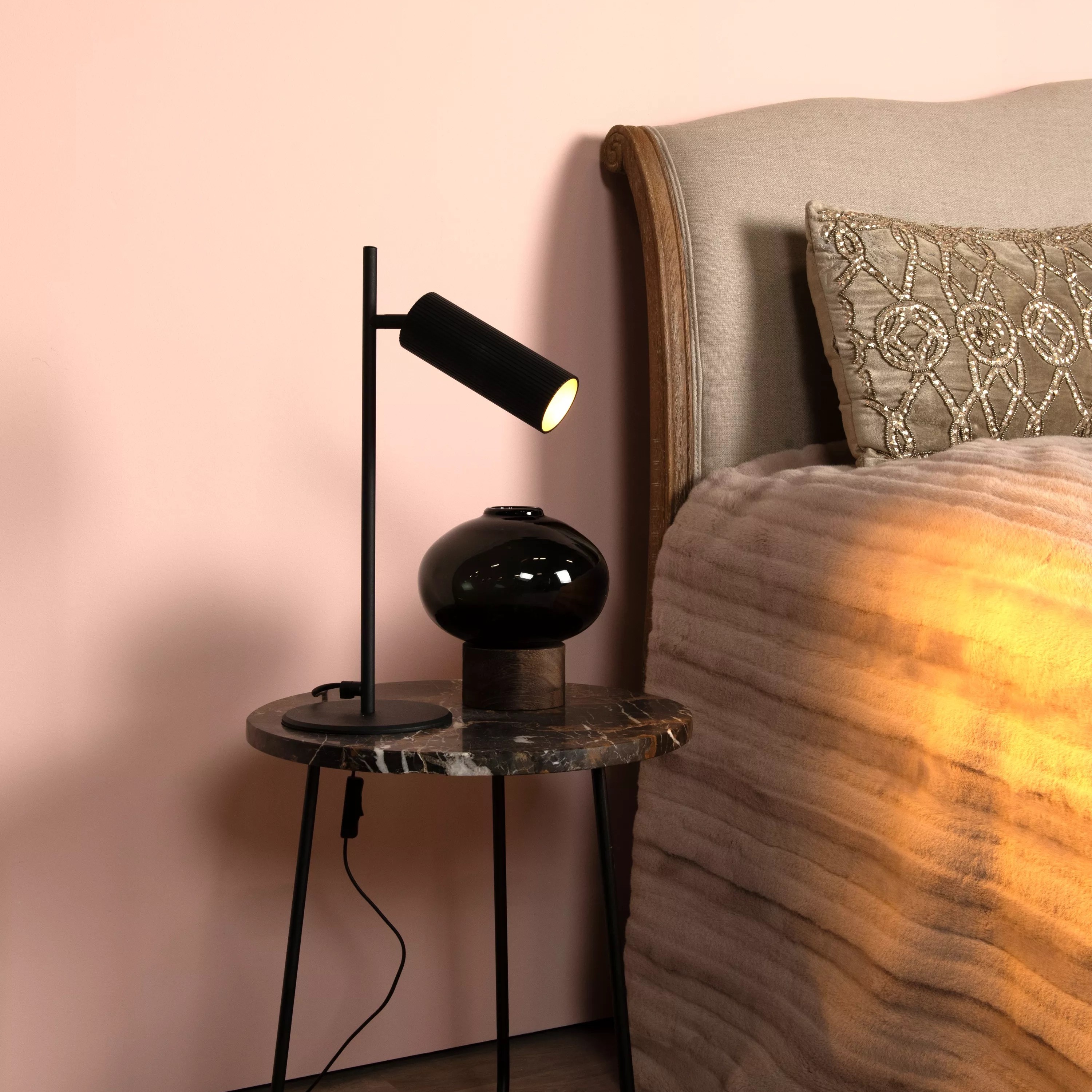 Lucide Clubs - lampe à poser - Ø cm - noir