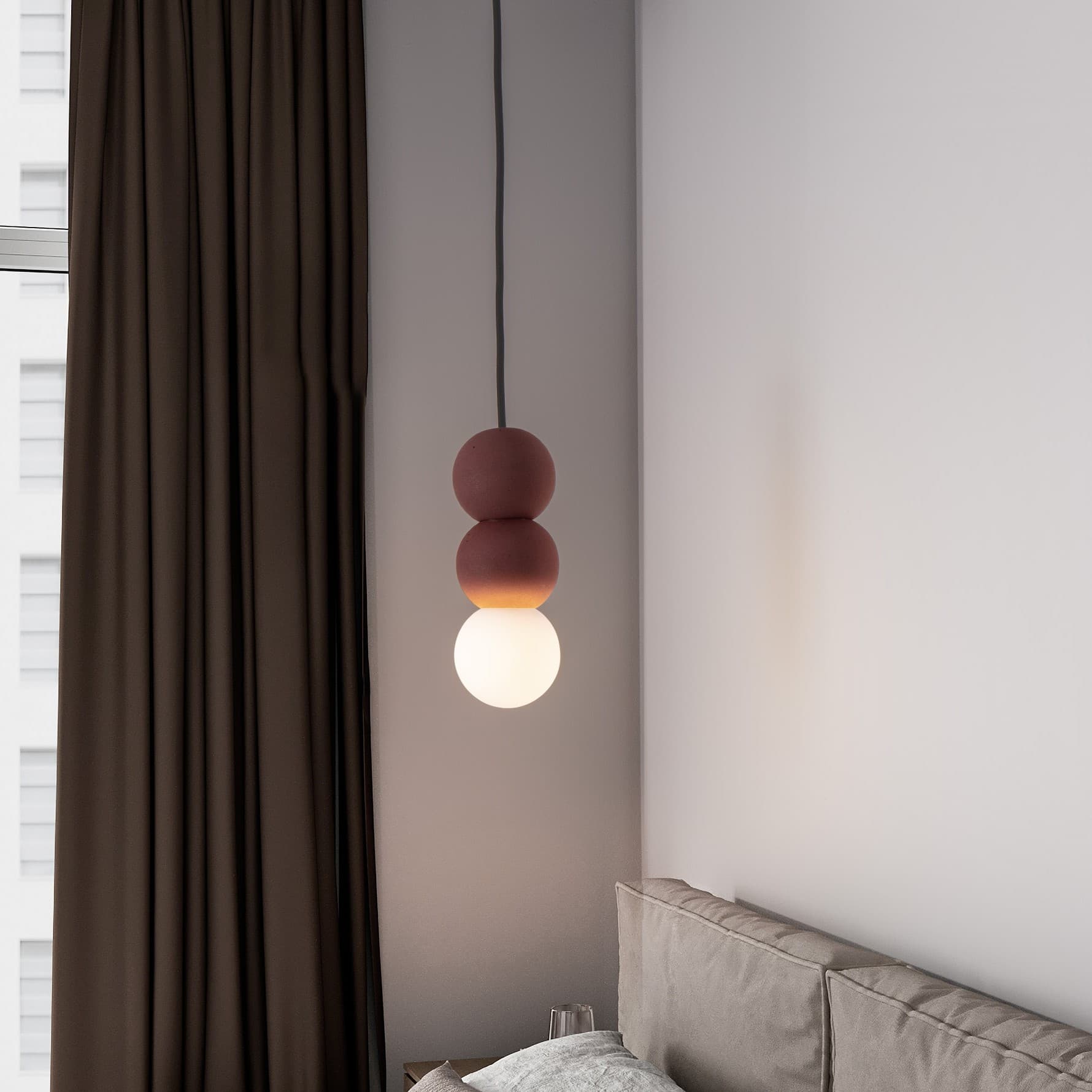 Nova Luce Zero - lampe suspendue - Ø cm - rouge