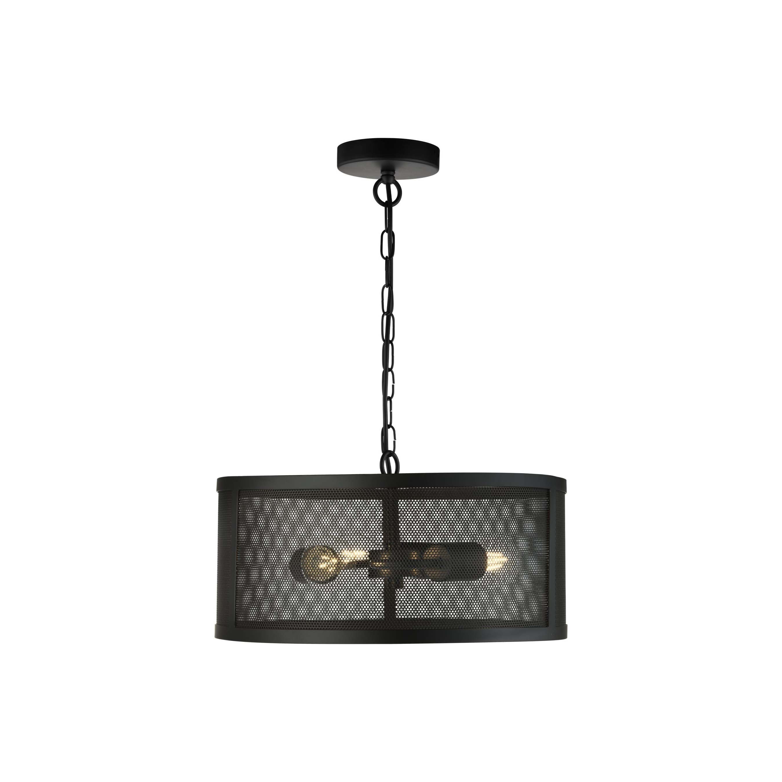 Searchlight Fishnet - lampe suspendue - Ø cm - noir mat