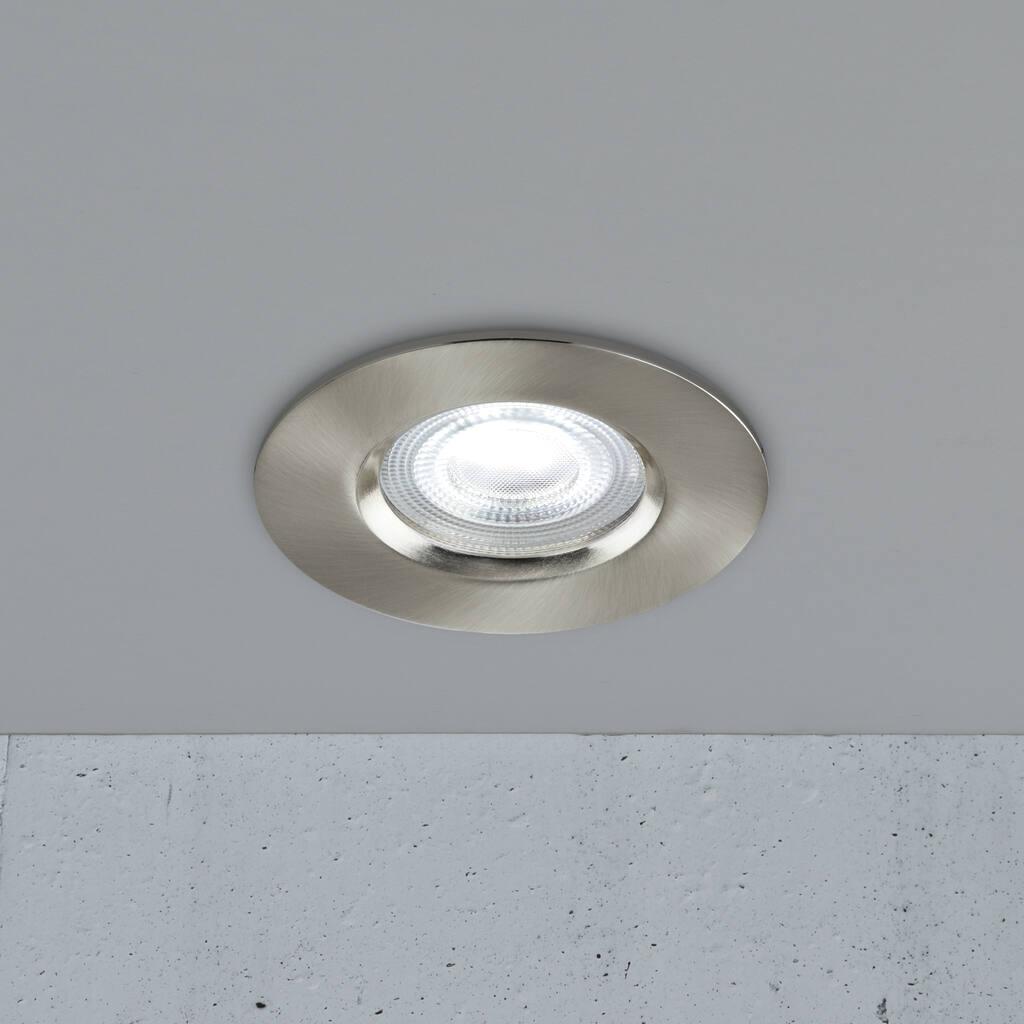 Nordlux Smart Don - spot encastré - éclairage intelligent - Ø 85 mm, Ø 72 mm encastré - 4,7W LED inclus - IP65 - nickel brossé