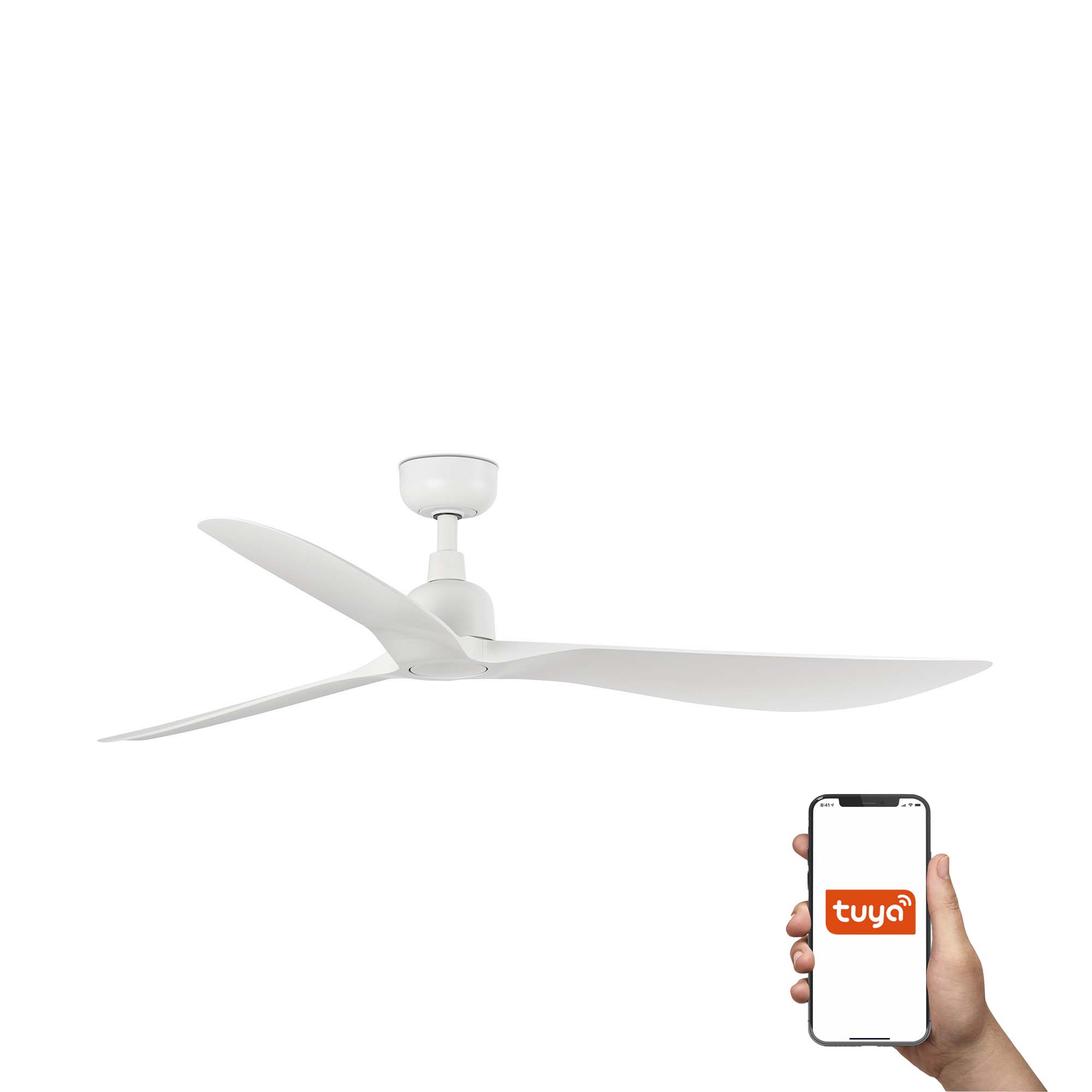 Faro Outwood L Tuya Smart - ventilateur de plafond - Ø - IP44 - blanc mat