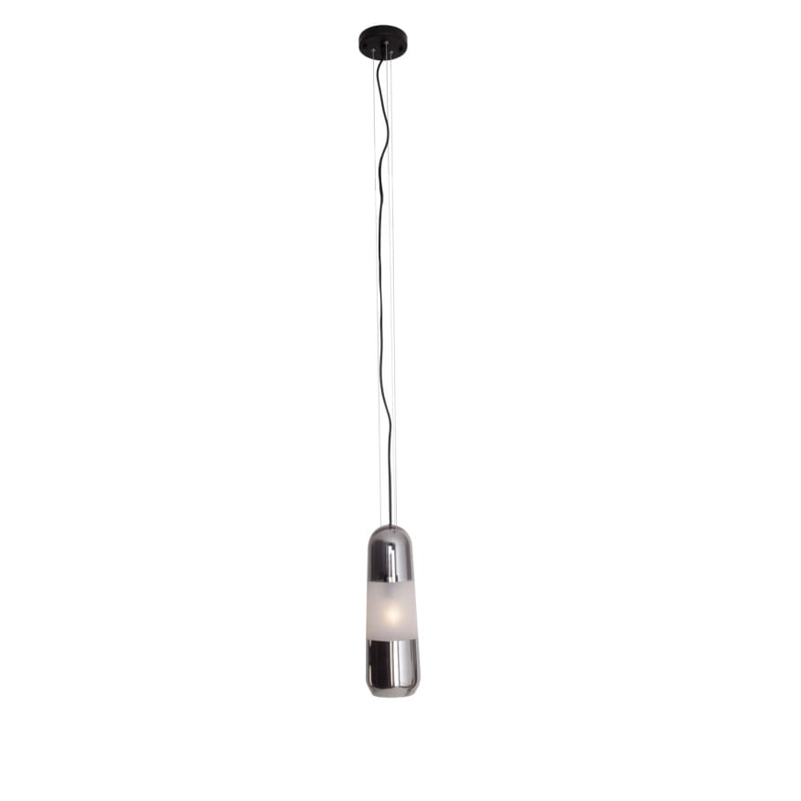 Maxlight Mauri - lampe suspendue - Ø 12,5 x - noir et verre fumé