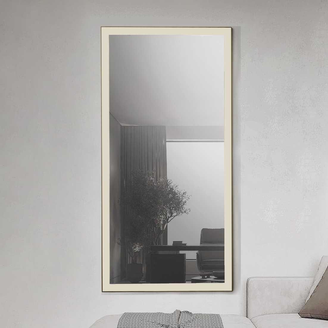 Nova Luce Adon - miroir avec éclairage - x 4 cm - 42W LED inclus - IP44 - noir sablé et blanc