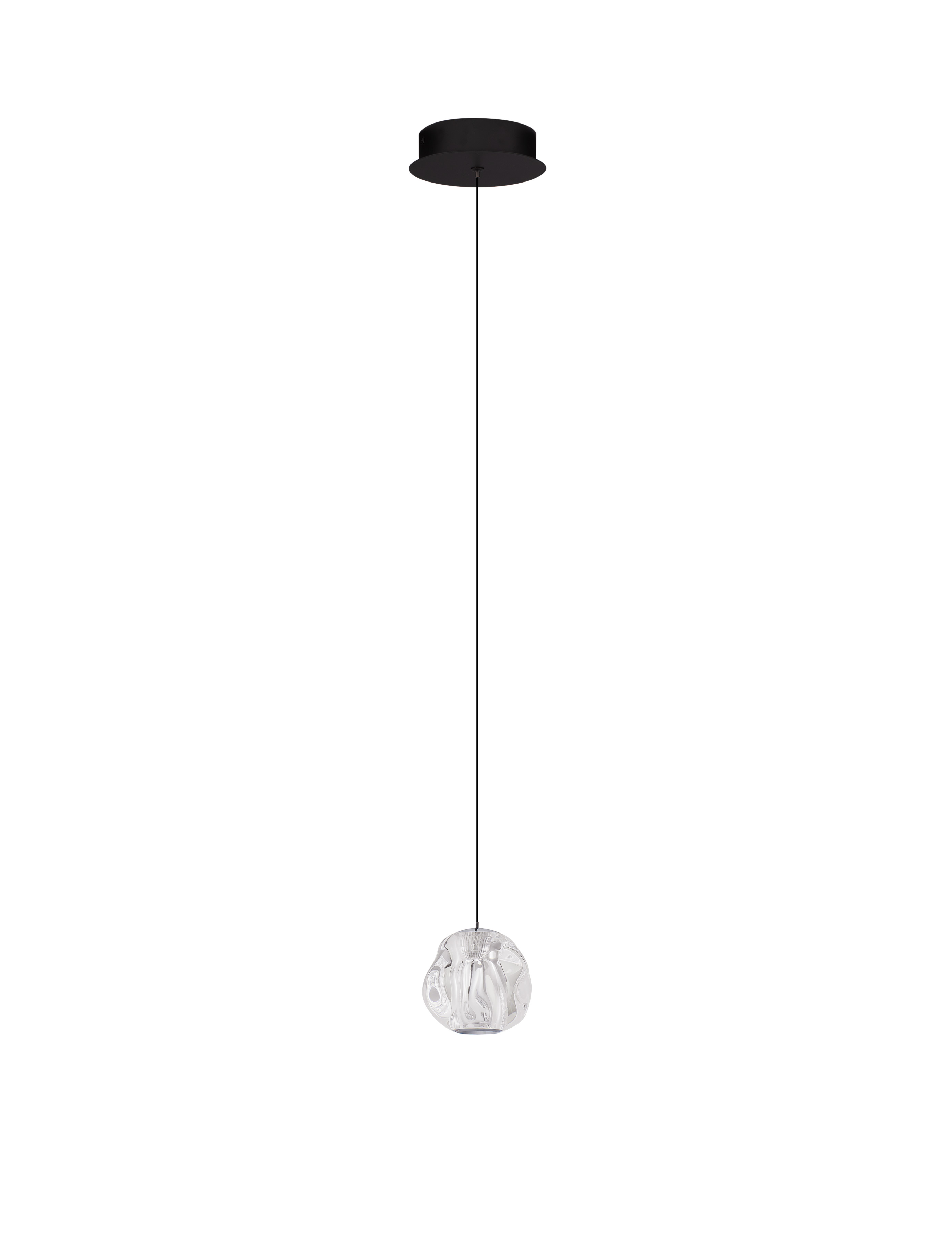 Nova Luce Ifos - lampe suspendue - Ø cm - 6W LED inclus - noir sablé et métal chromé