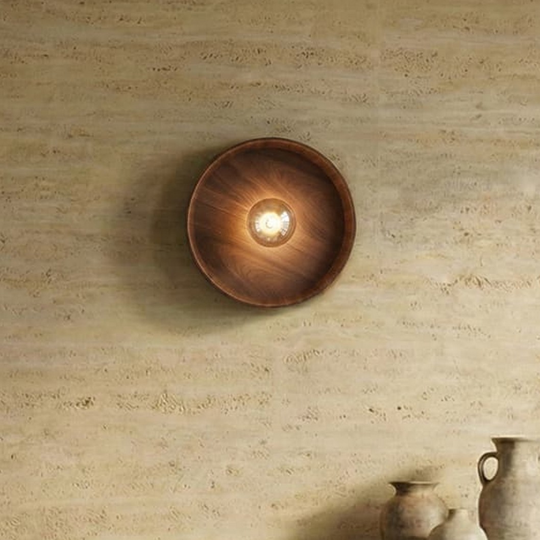 VK Lighting Halo - applique murale - Ø x 8 cm - noyer