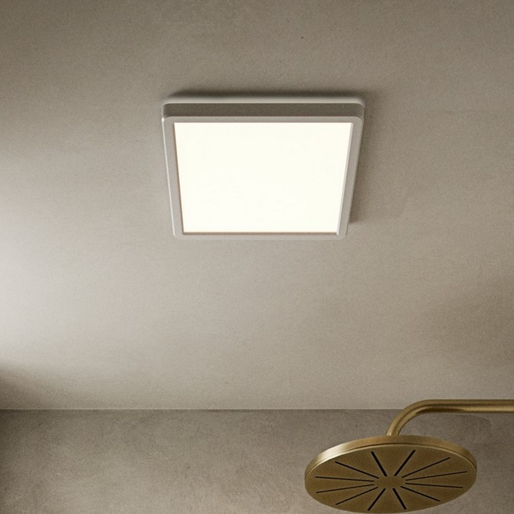 Nordlux Oja - plafonnier - 29,4 x 29,4 x 2,3 cm - 3 niveaux Moodmaker Fonction SceneSelect - 14,5W LED inclus - blanc