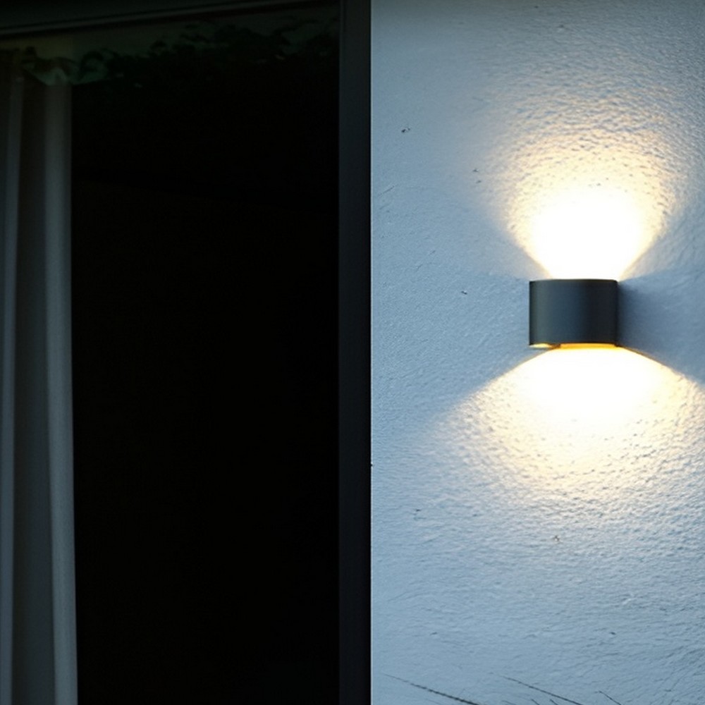 Nordlux Milda - Applique d"extérieur avec 2 faisceaux réglables - 13,5 x 11,8 x - 4,9W LED inclus - IP44 - anthracite