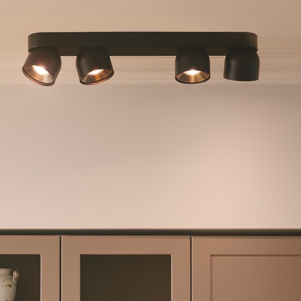 Nordlux Pitcher - spot en saillie - 65,9 x ,6 cm - noir et or
