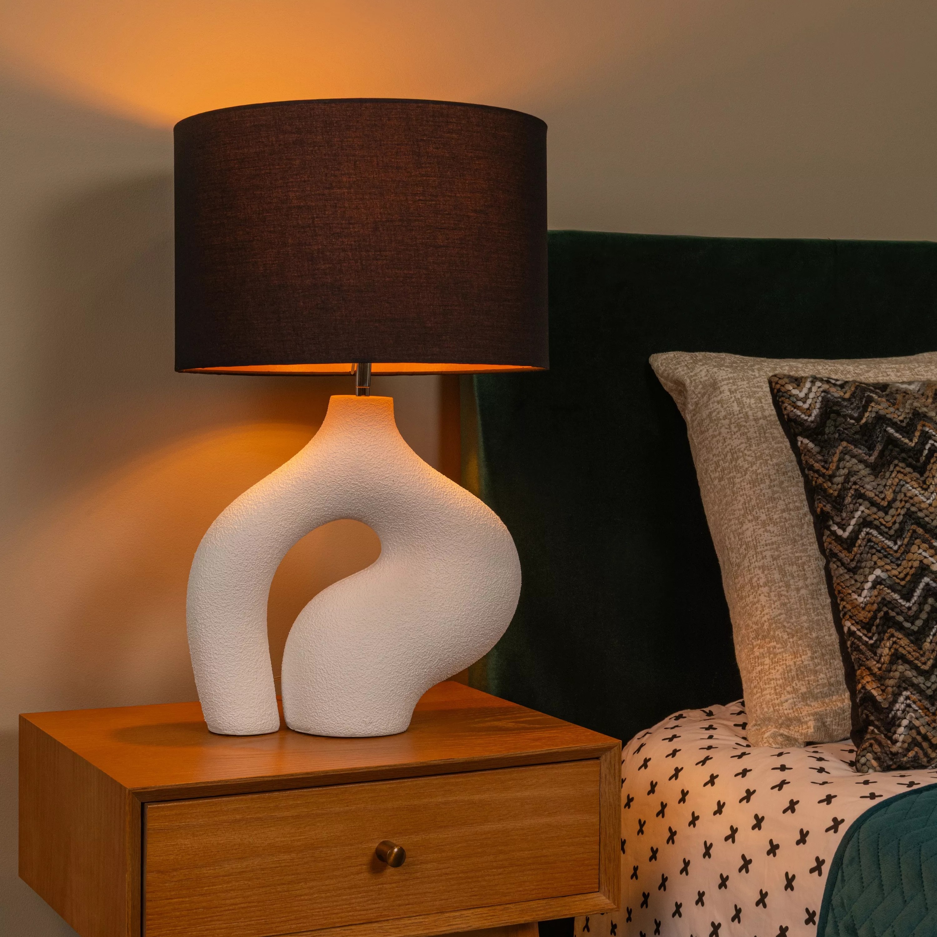 Lucide Forma - lampe à poser - Ø cm - blanc et noir
