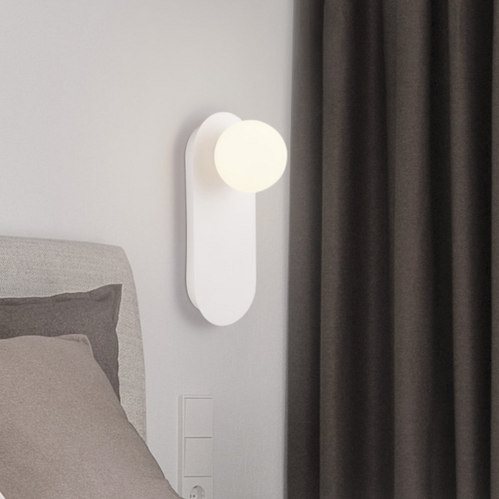 Nova Luce Blob - applique murale - x - blanc sablé et verre opale