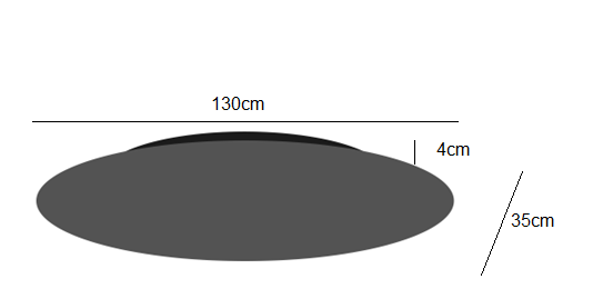 ETH - poutre de plafond ovale - x 2,5 cm - noir