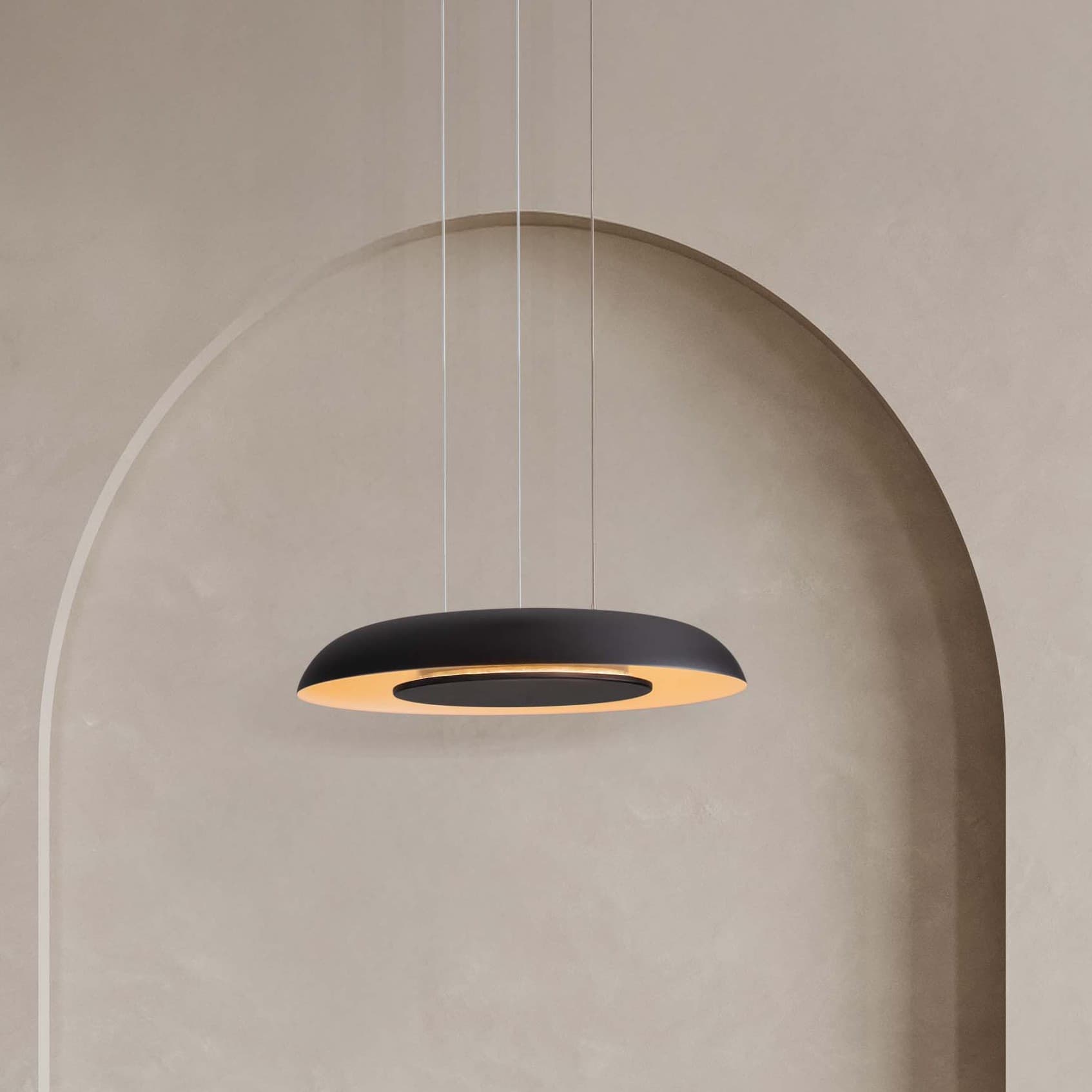 Nova Luce Epos - lampe suspendue - Ø cm - 24W dimmable LED inclus - noir sablé et blanc
