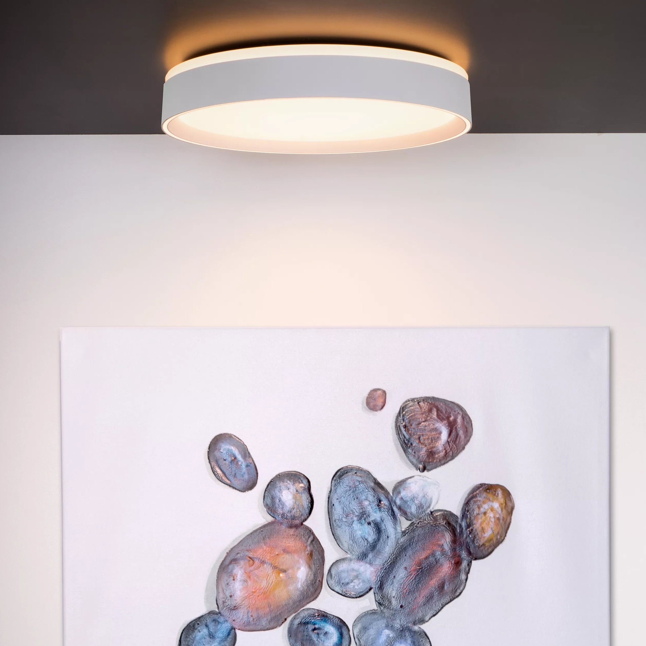 Lucide Nuria - plafonnier - Ø ,5 cm - 24W LED inclus - 3 niveaux de gradation - blanc