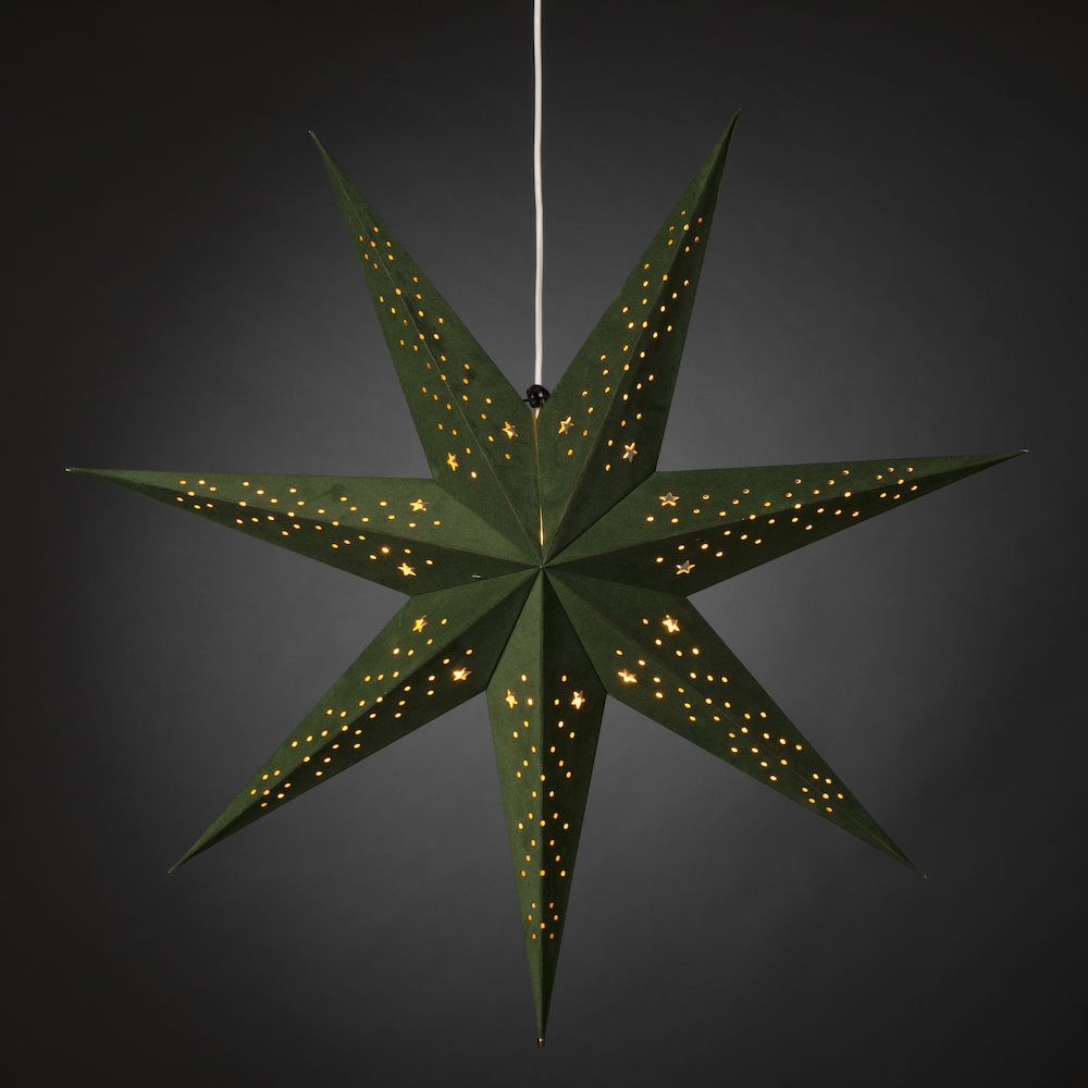 MODÈLE D’EXPOSITION - Konstsmide Lumières de Noël - papier 7 étoiles - x - vert