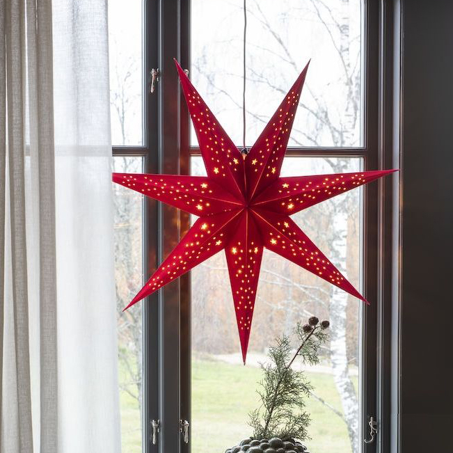 Konstsmide Lumières de Noël - papier 7 étoiles - x - rouge