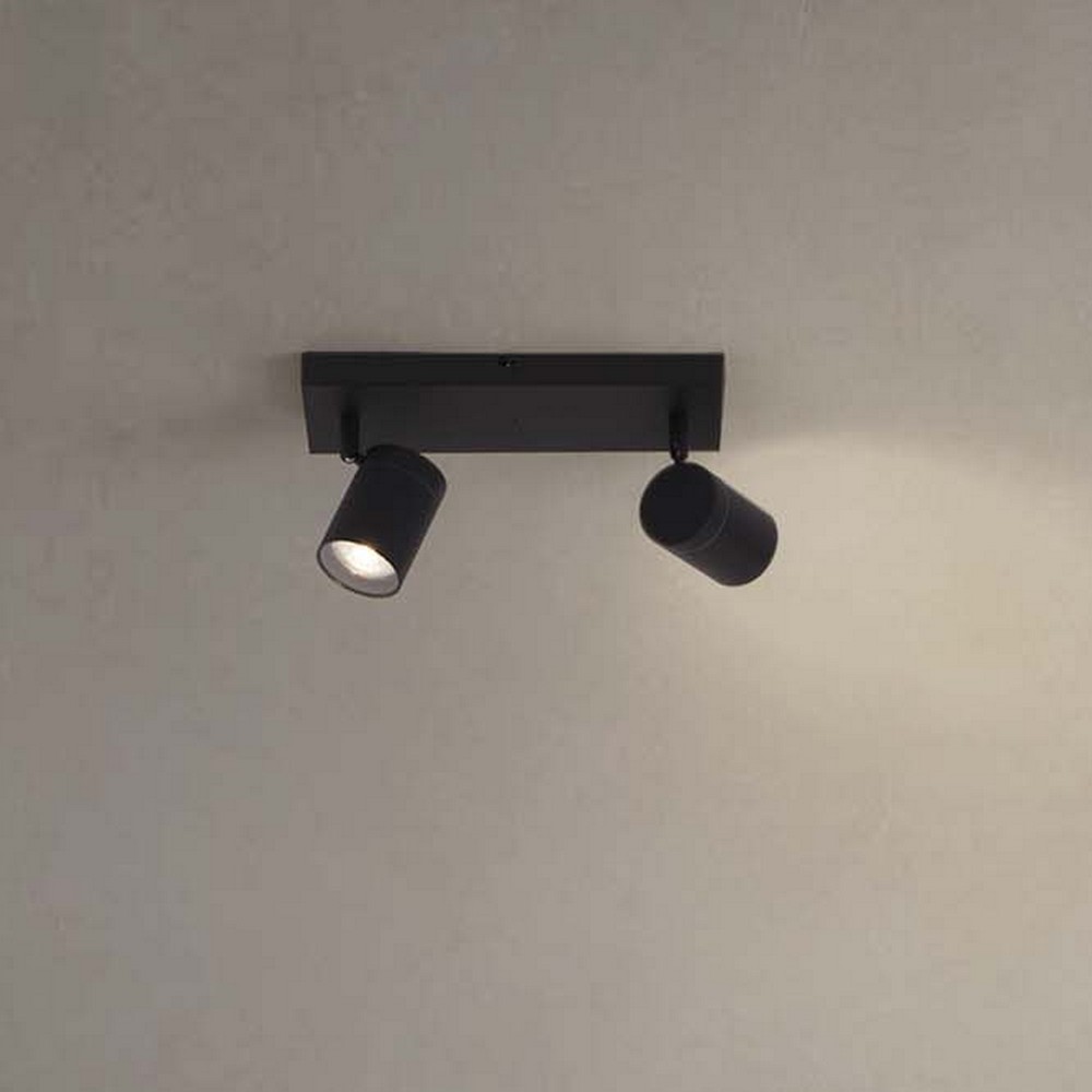 Nova Luce Alma - spot en saillie 2L - x - IP44 - noir sablé