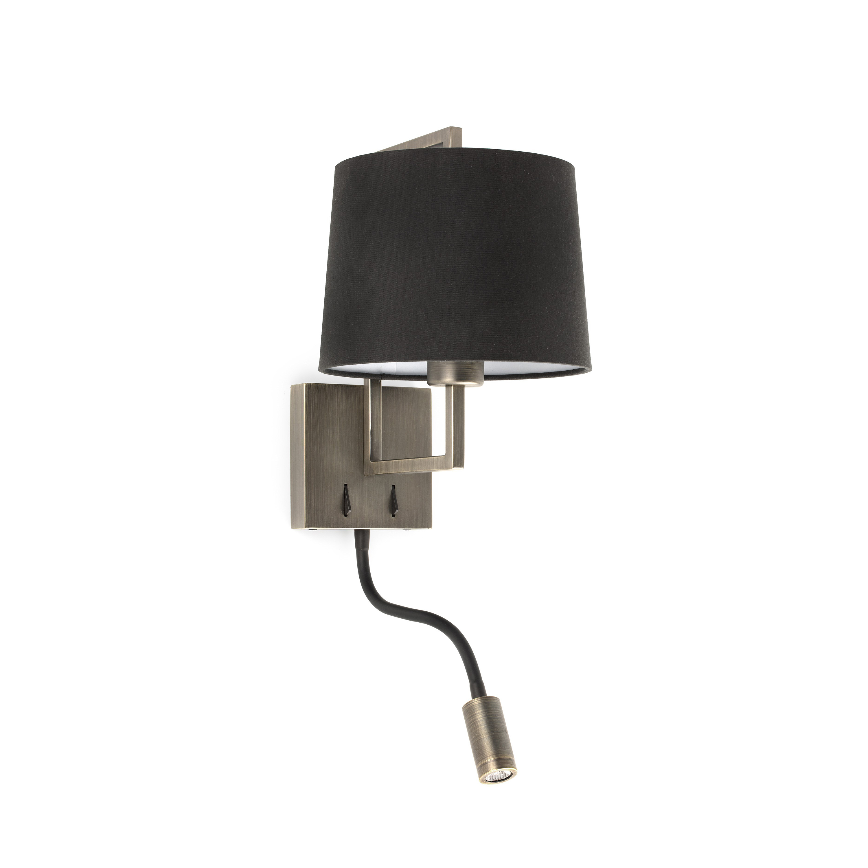 Faro Frame - applique murale avec interrupteur - 21,5 x ,6 cm - 3W LED inclus - noir et vieil or