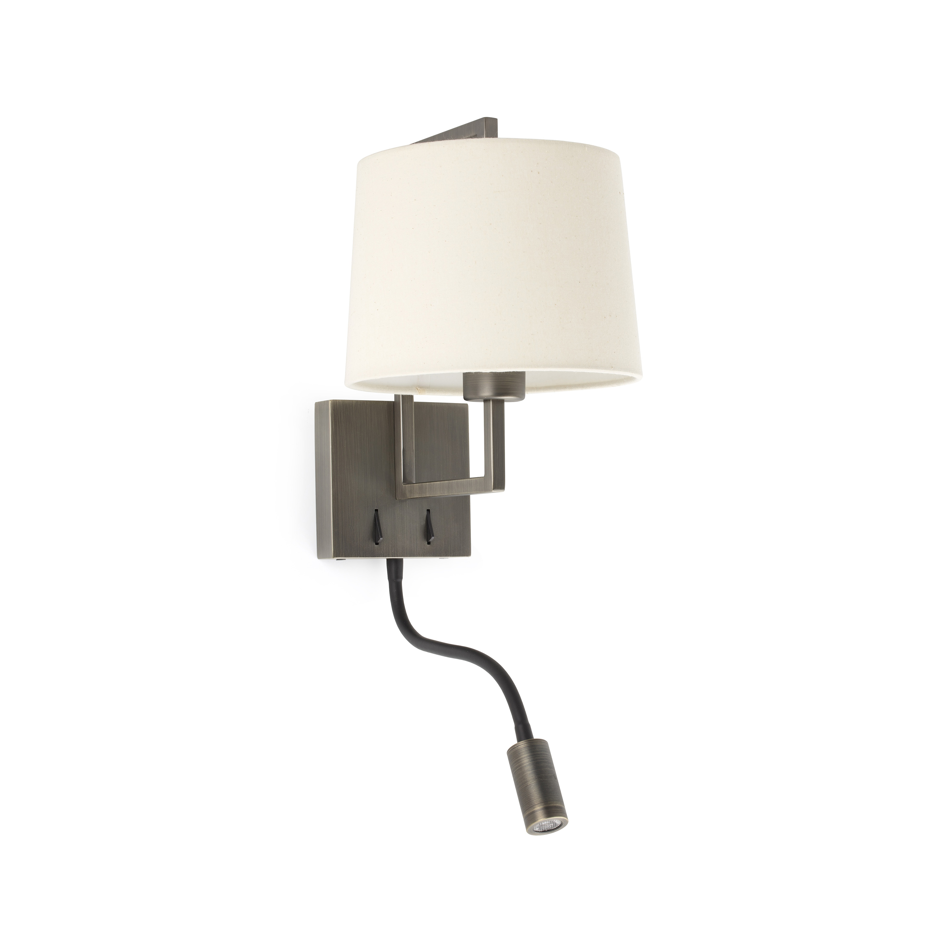 Faro Frame - applique murale avec interrupteur - 21,5 x ,6 cm - 3W LED inclus - beige et vieil or