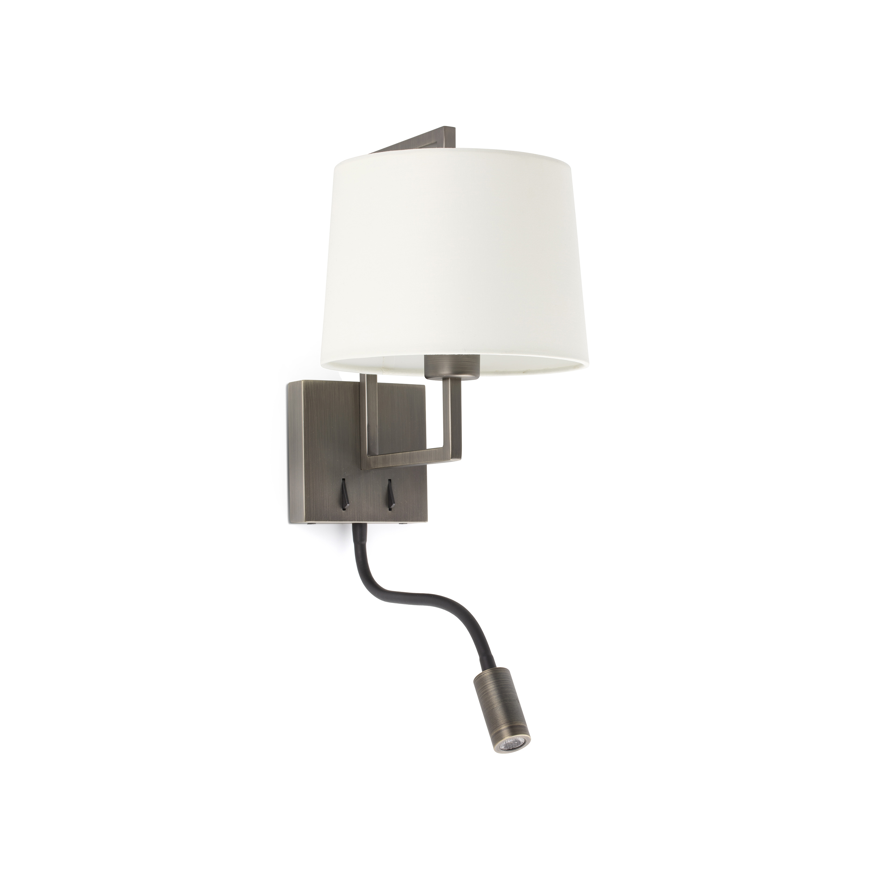 Faro Frame - applique murale avec interrupteur - 21,5 x ,6 cm - 3W LED inclus - blanc et vieil or