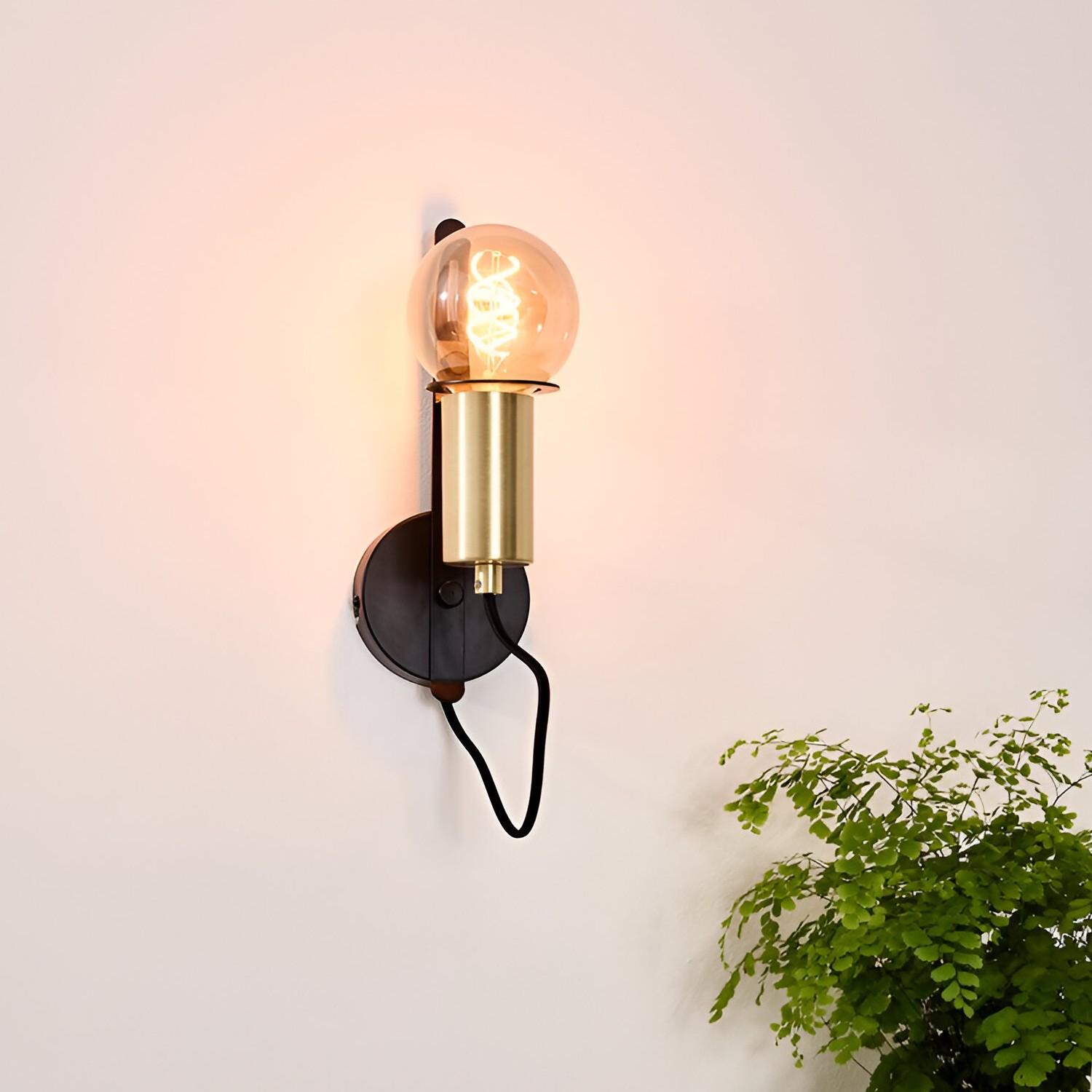 Lucide Malcolm - applique murale - x - noir et laiton