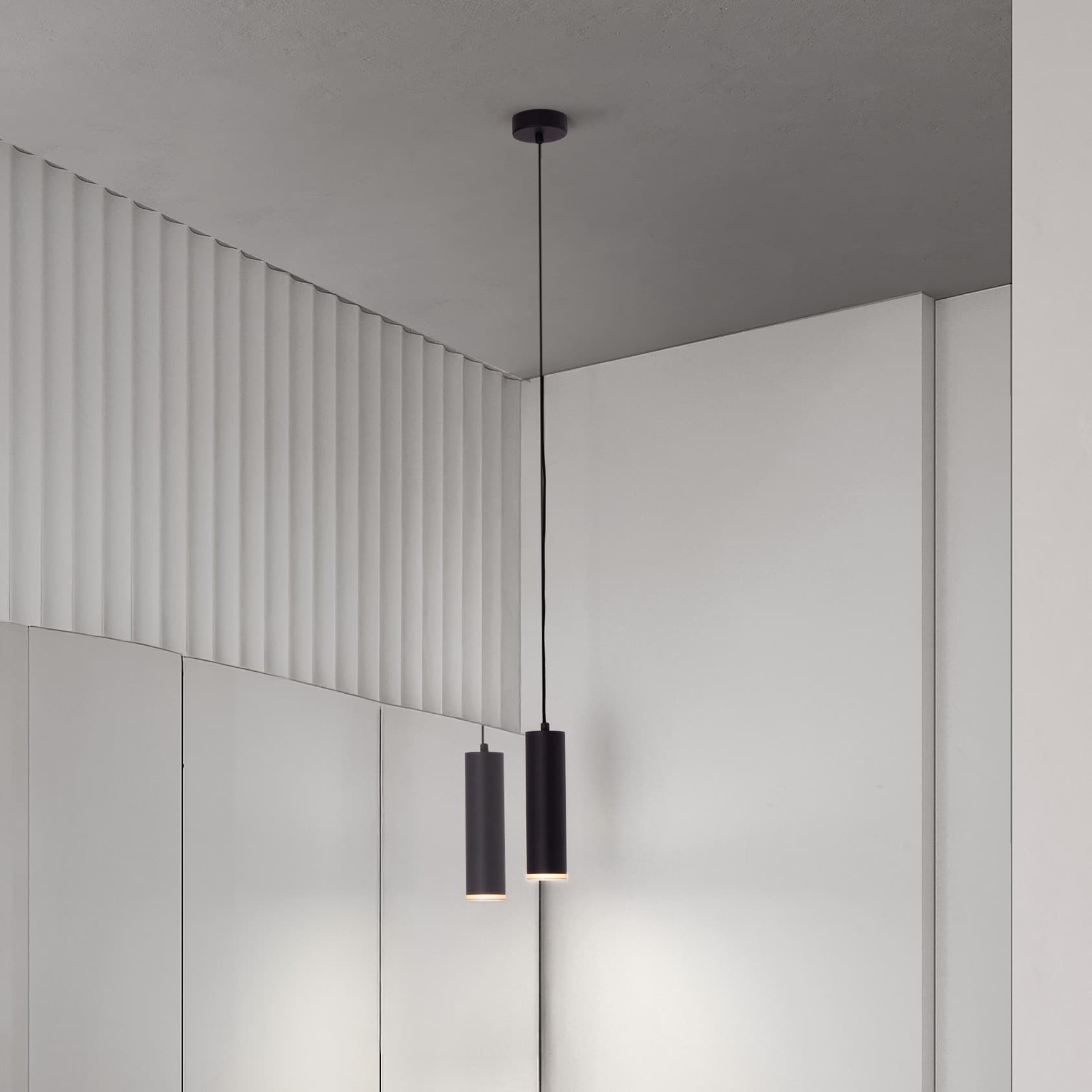 Nova Luce Mao - lampe suspendue - Ø 5,5 x - IP44 - noir sablé
