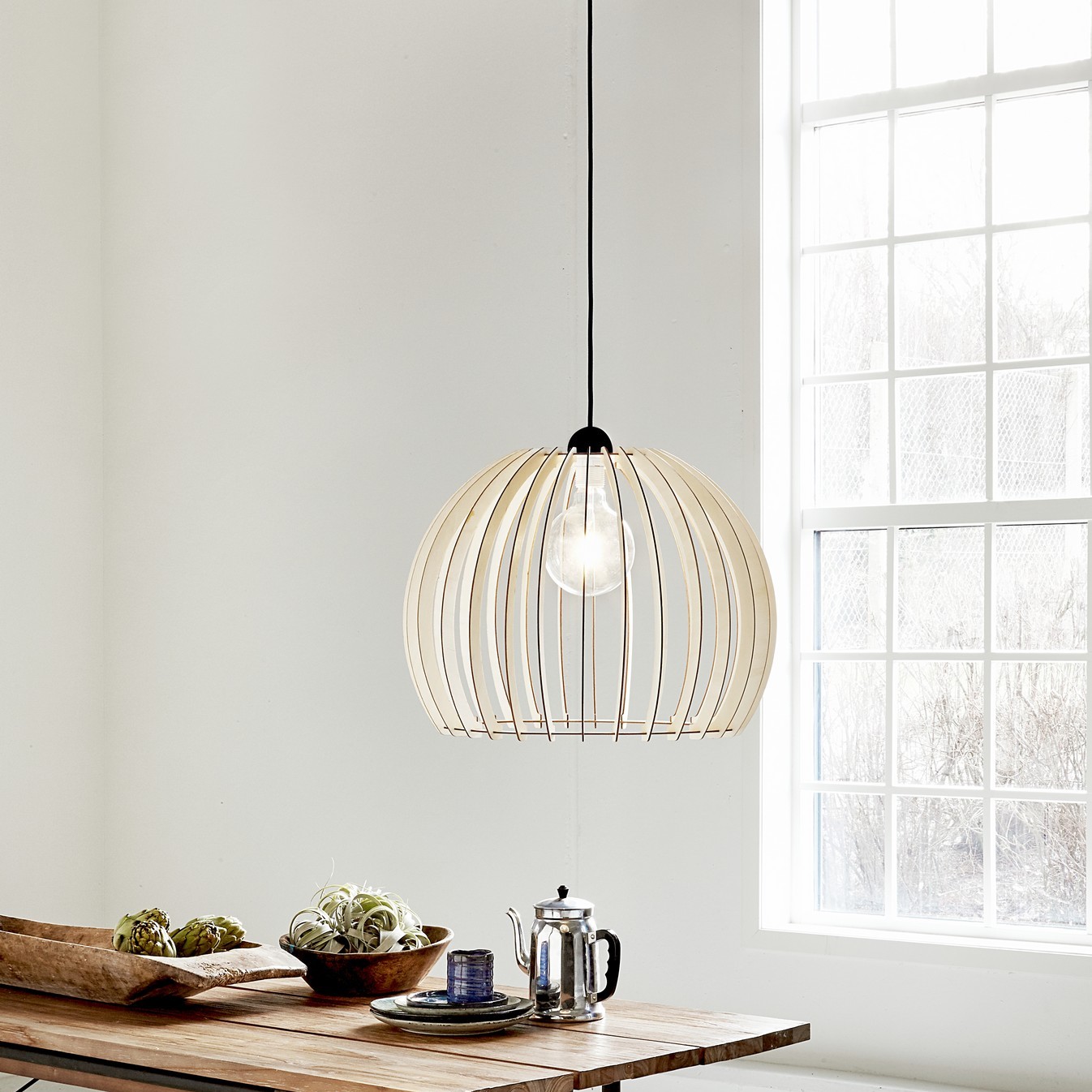Nordlux Chino - lampe suspendue - Ø cm - brun clair et noir