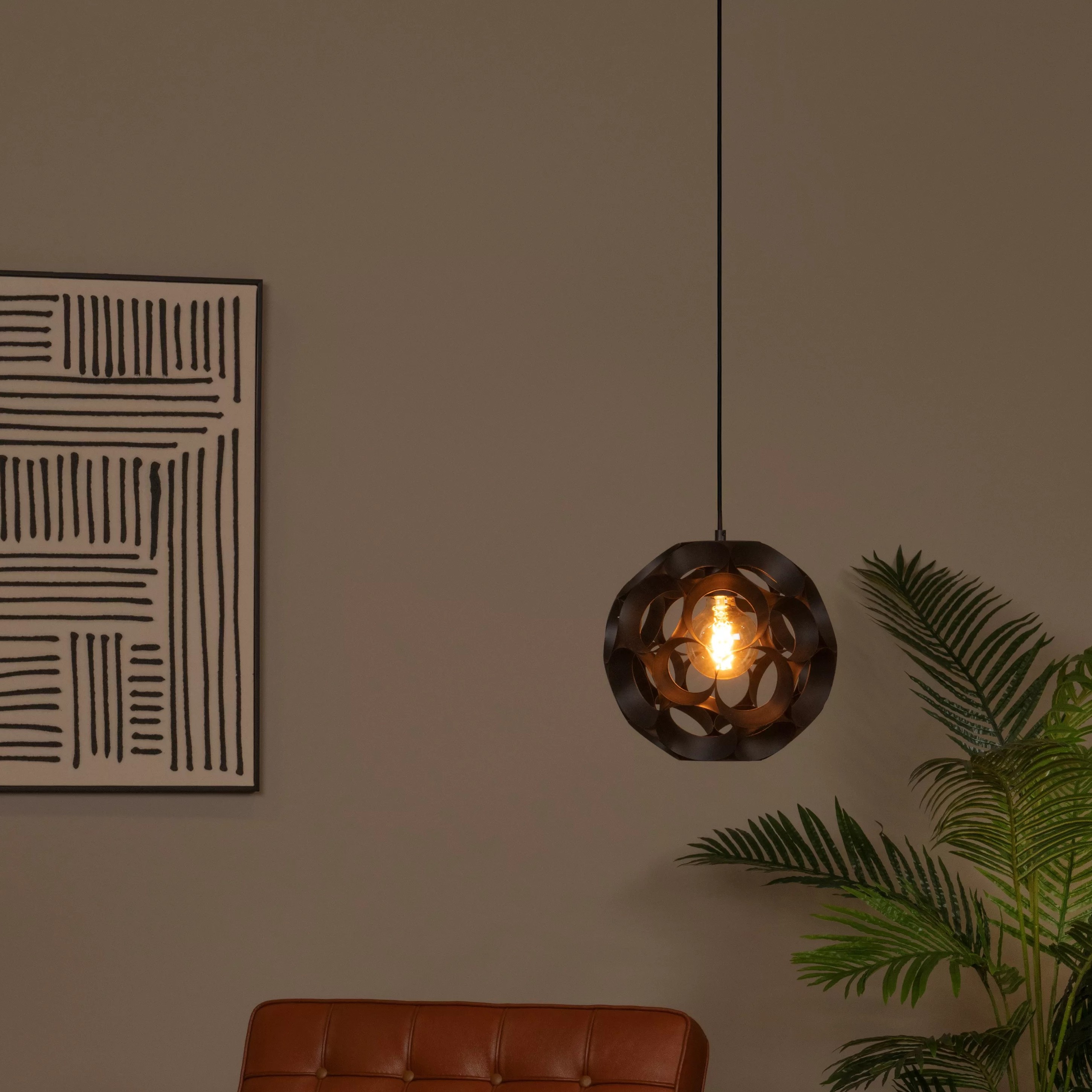 Lucide Hannelore - lampe suspendue - Ø cm - noir