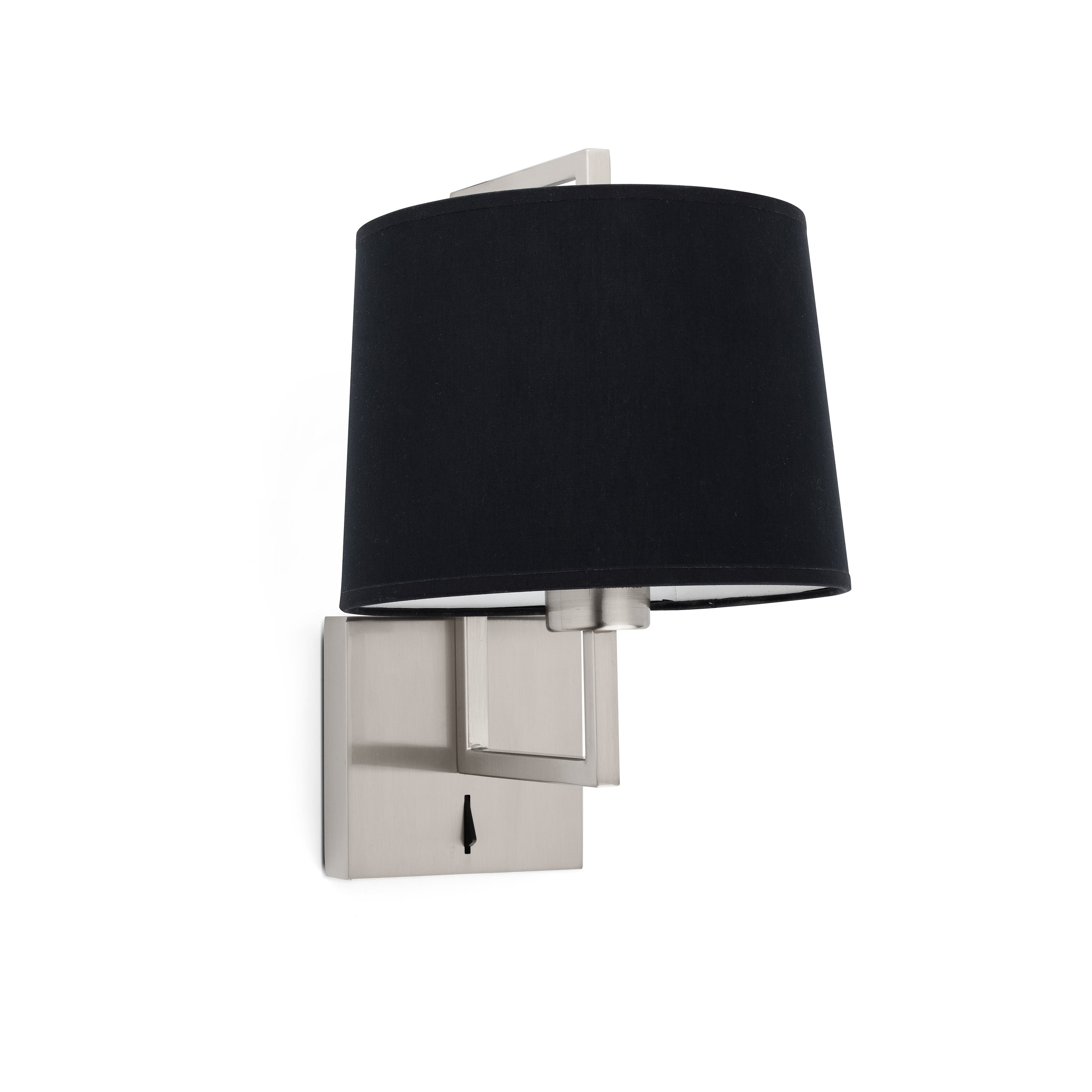 Faro Frame - applique murale avec interrupteur - 21,5 x ,6 cm - noir et nickel mat