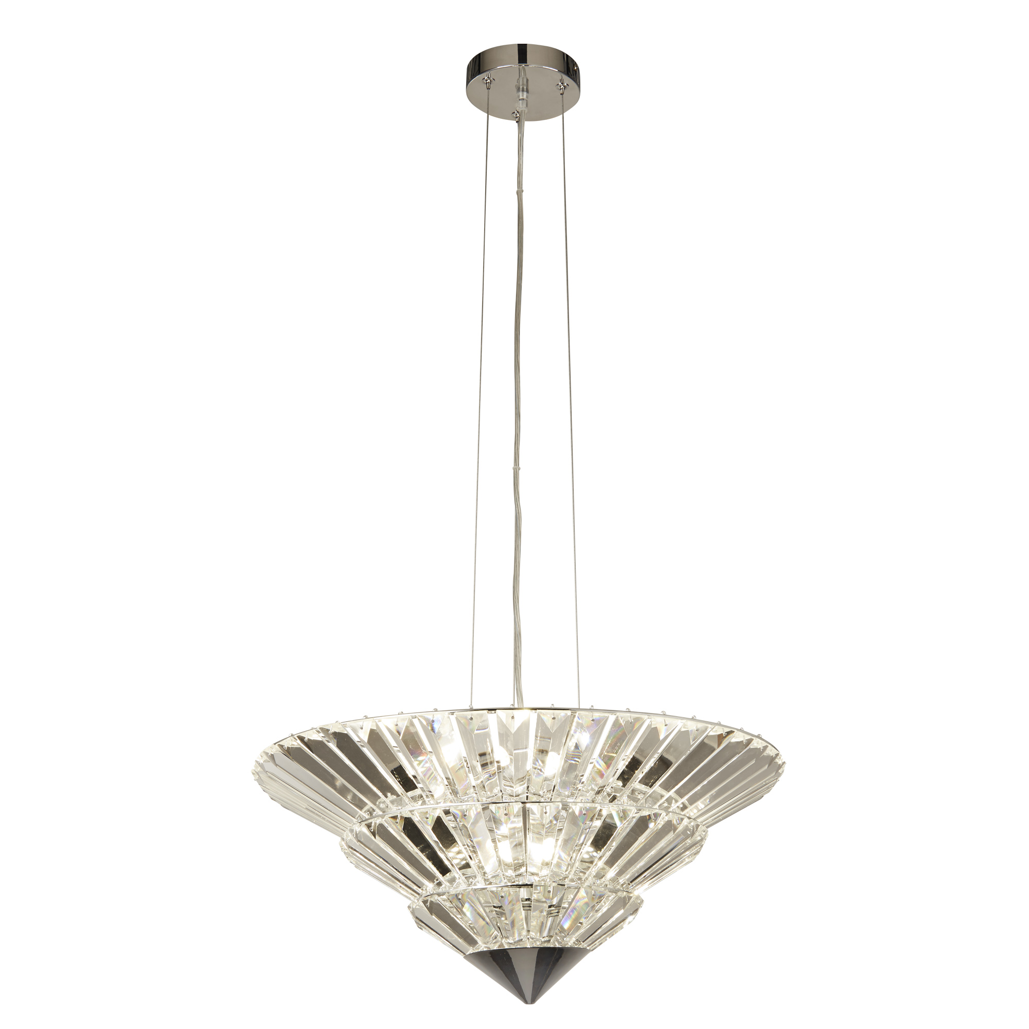 Searchlight Savannah - plafonnier suspendu - Ø 50,5 x - chrome et transparent