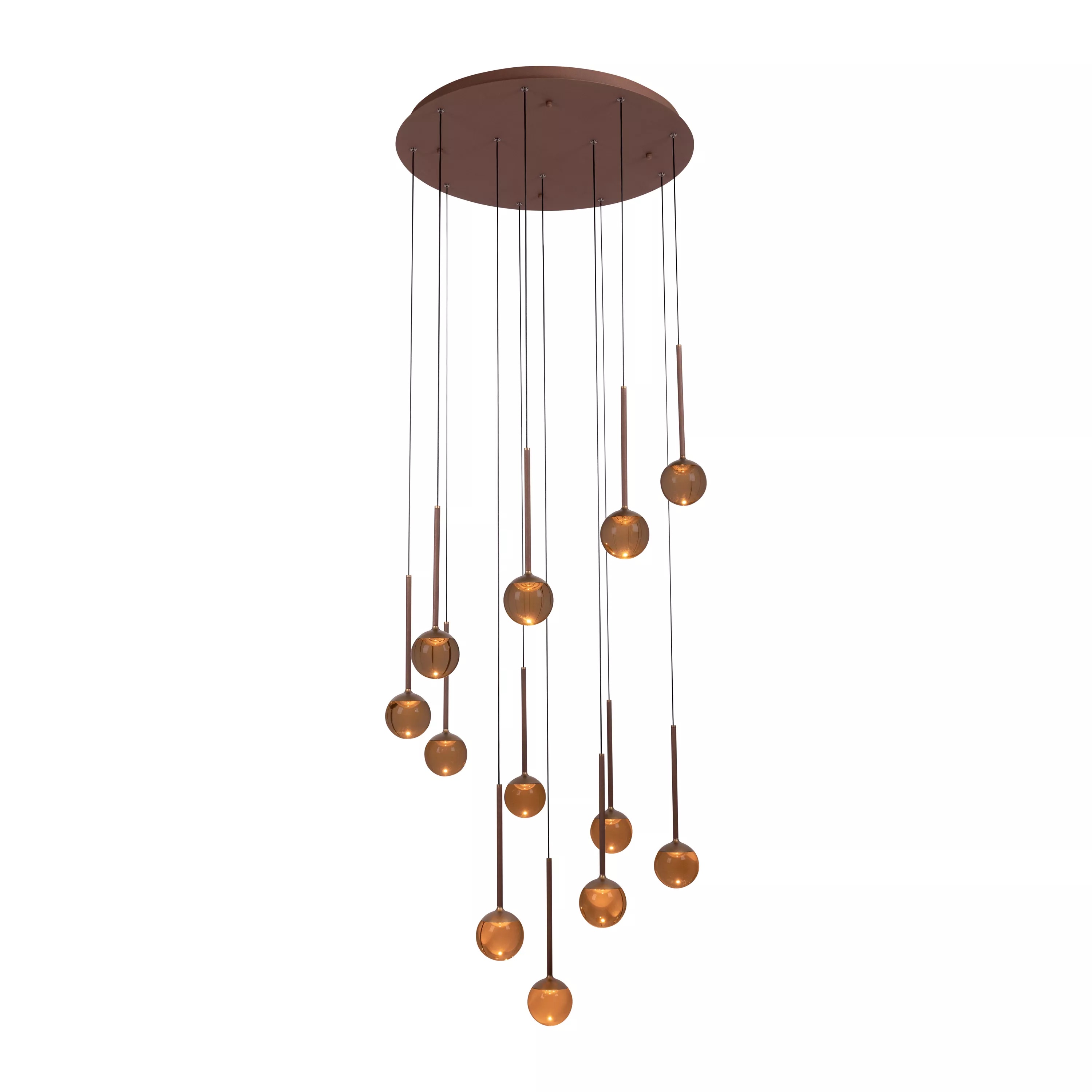 Lucide Calina - lampe suspendue - 69,9 x 209,3 cm - W LED dimmables incluses - température de couleur réglable - café