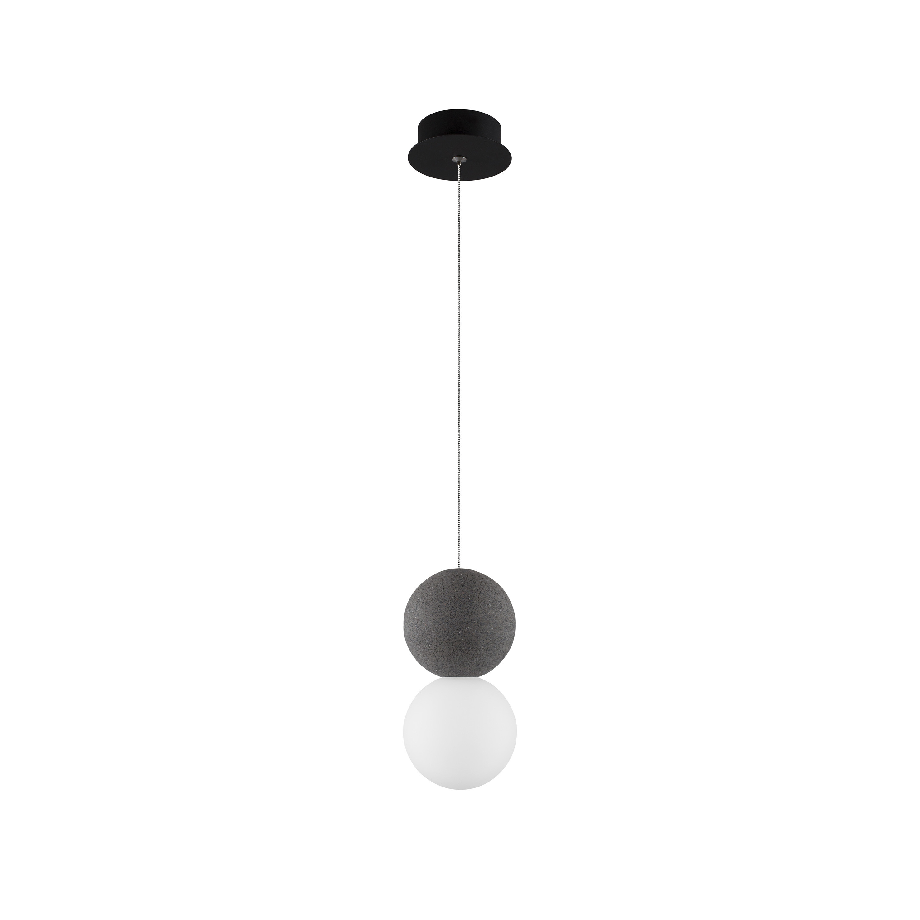 Nova Luce Zero - lampe suspendue - Ø cm - gris