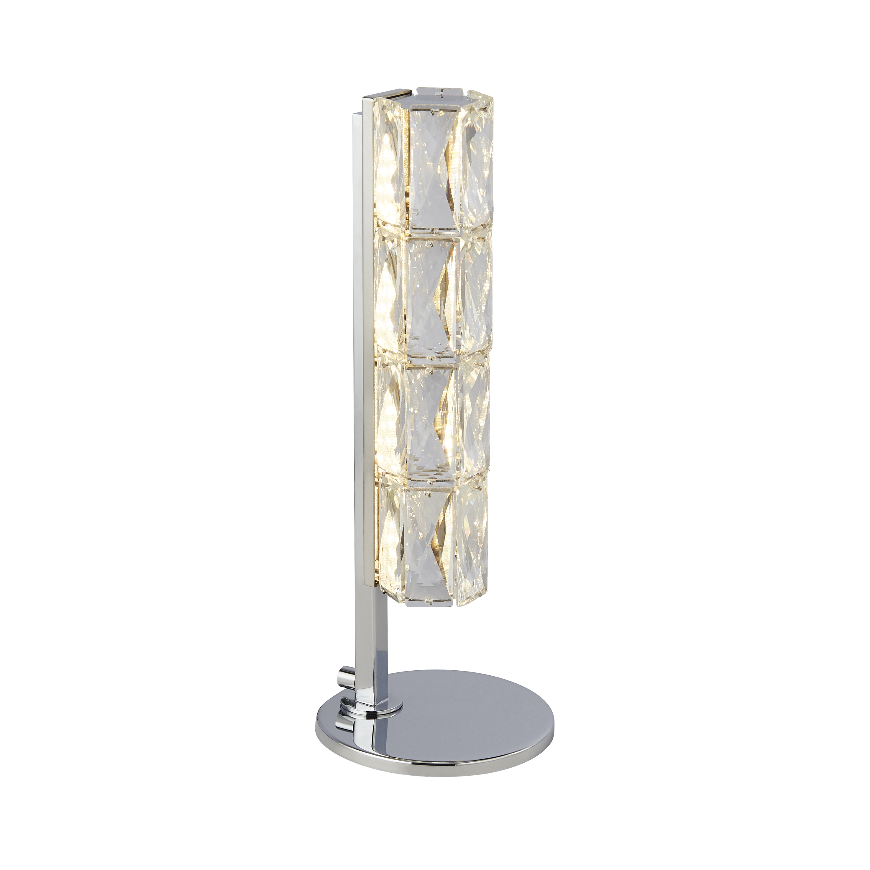 Searchlight Remy - lampe à poser - Ø cm - 12W LED dimmable inclus - chrome et transparent