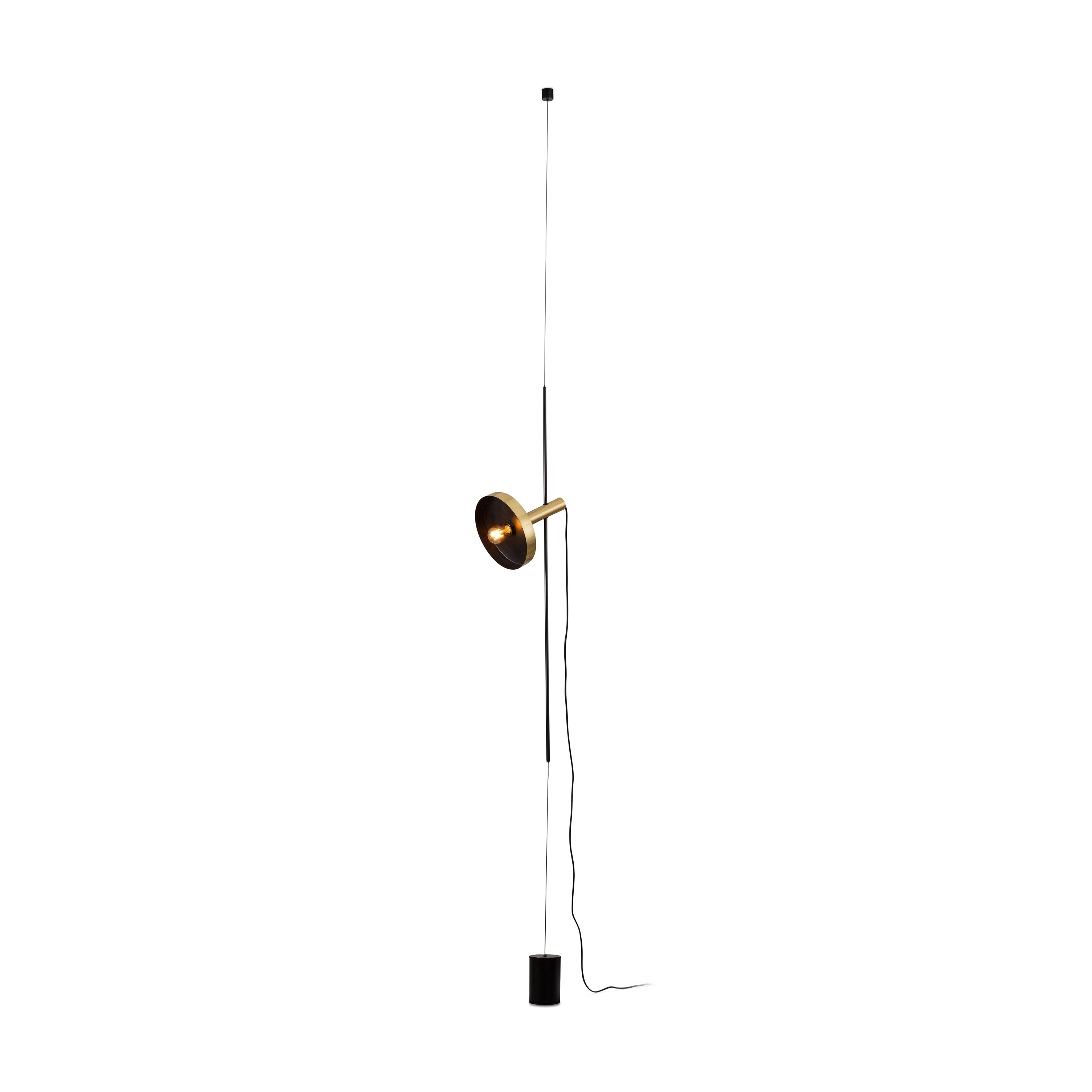 Faro Whizz - lampe suspendue - Ø ,5 cm - or satiné et noir