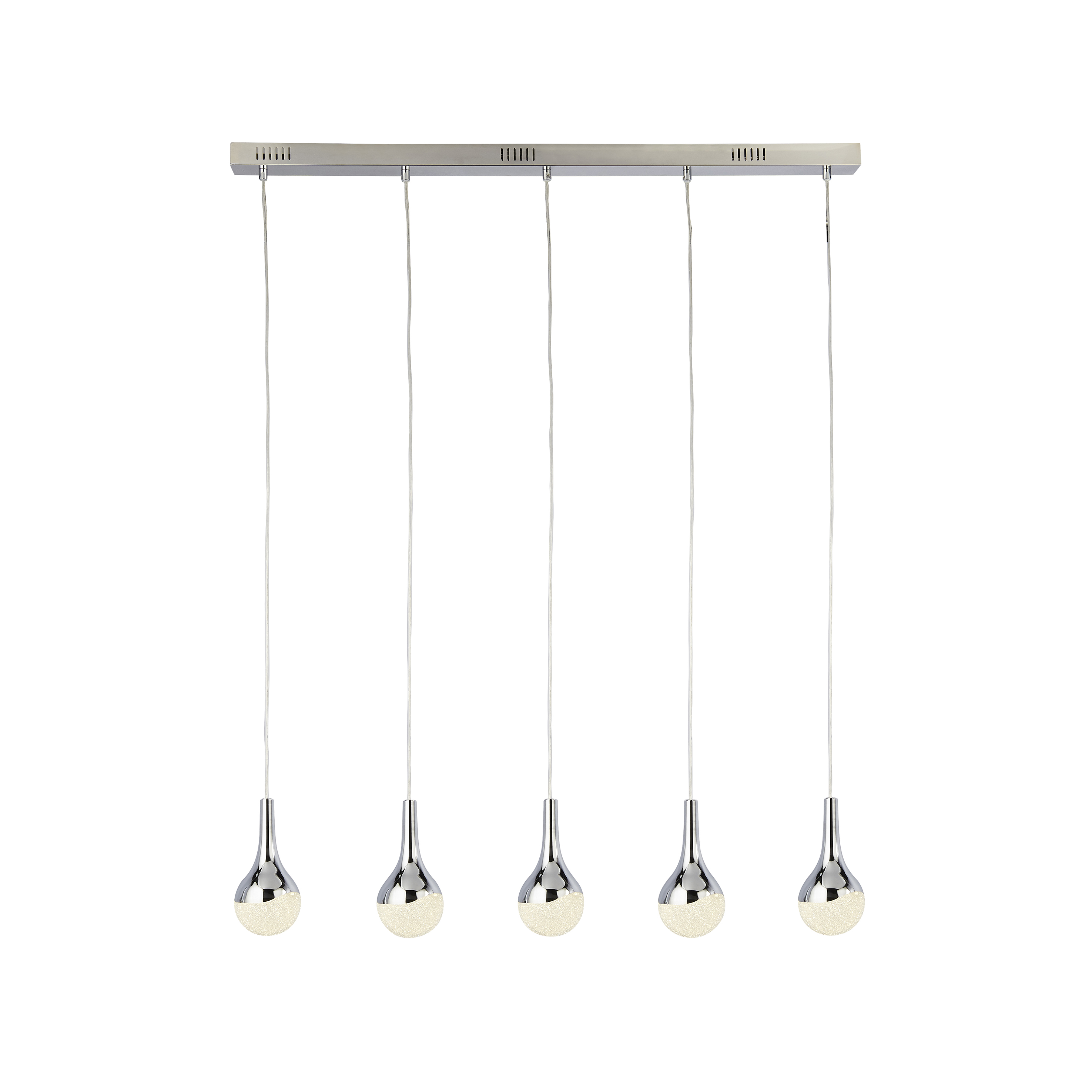 Searchlight Wave Teardrop - lampe suspendue - x - 28W LED dimmable inclus - chrome