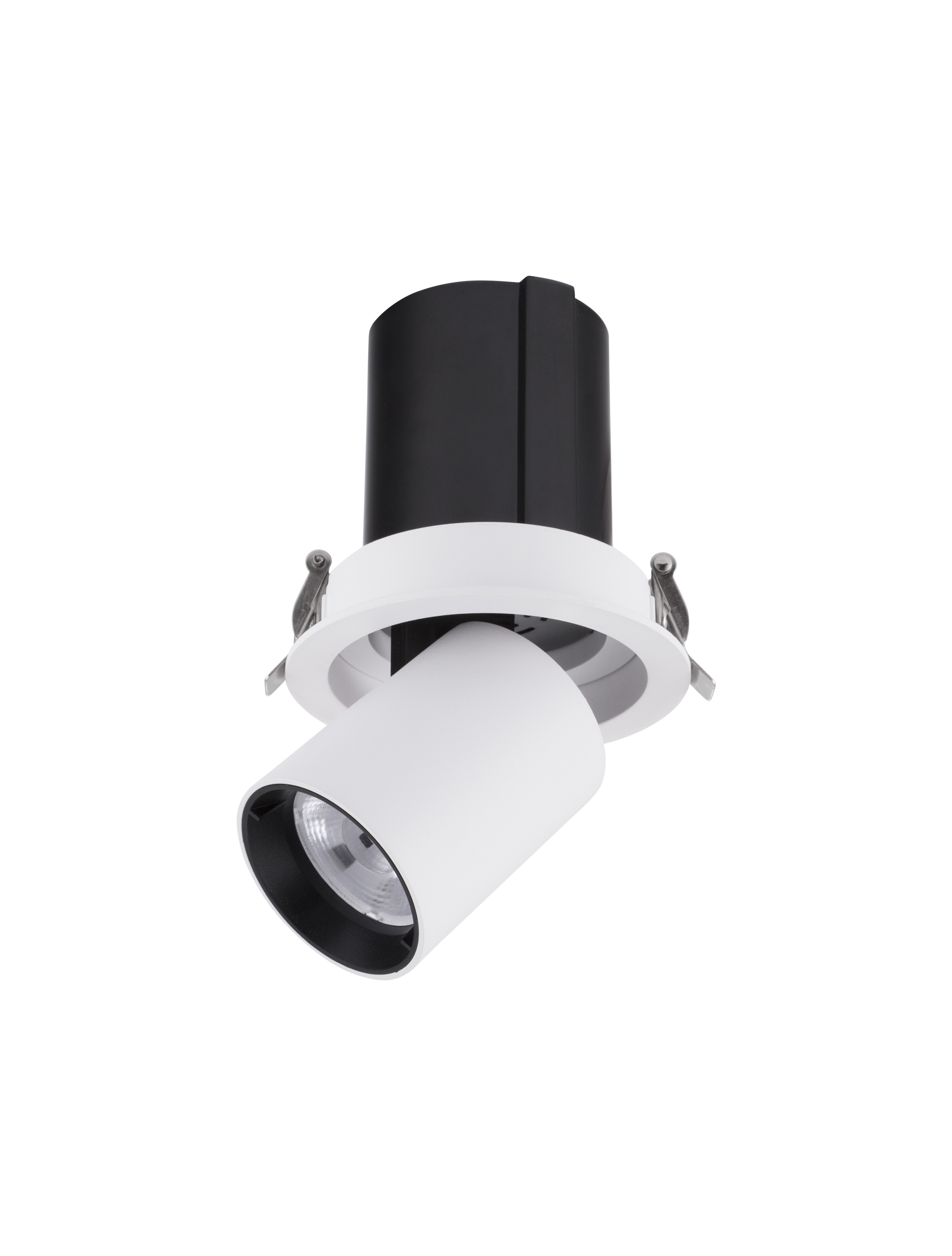 Nova Luce Naruto - spot à encastrer - Ø 95 mm à encastrer - 15W LED inclus - blanc avec noir - couleur de lumière blanc chaud