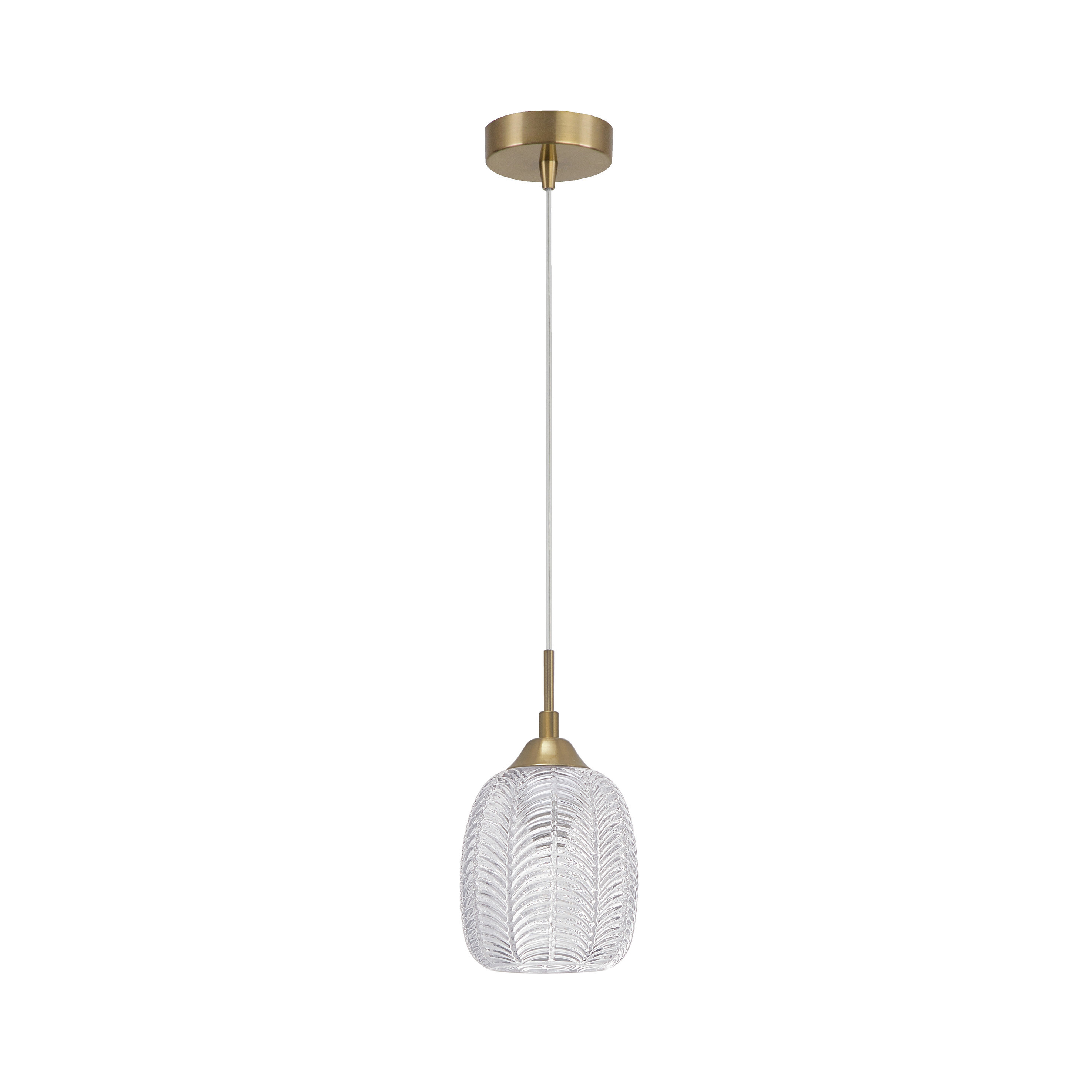 Nova Luce Vario - lampe suspendue - Ø 13,5 x - or satiné et transparent