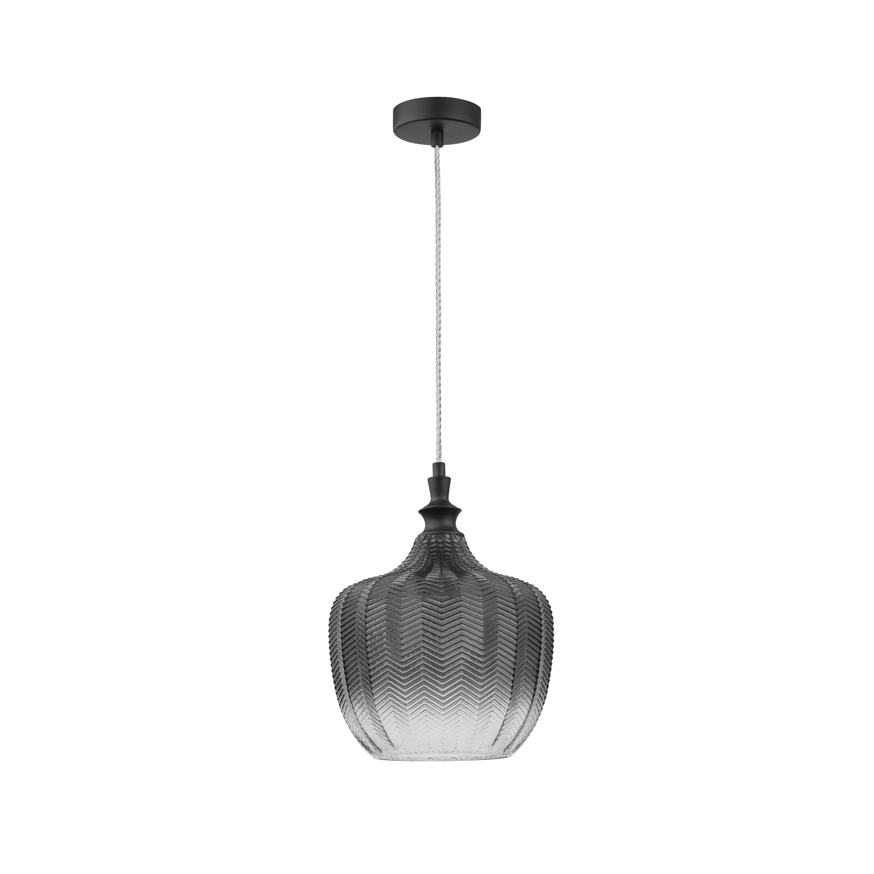 Nova Luce Loni - lampe suspendue - Ø cm - gris fumé