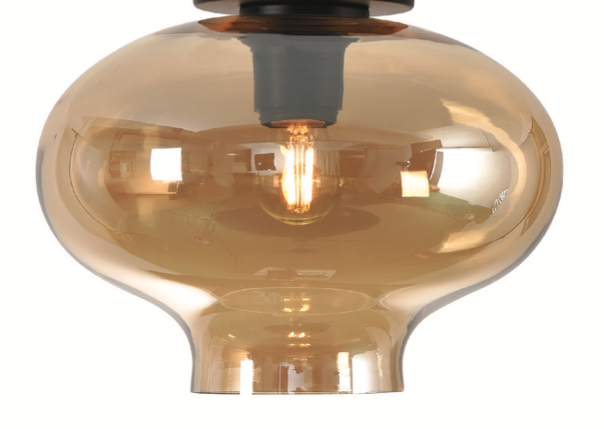 Artdelight Toronto - abat-jour en verre - Ø 26,5 x 18,5 cm - ambre