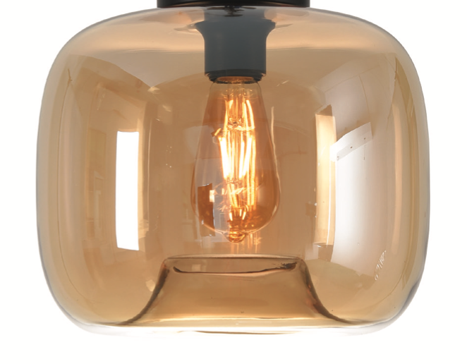 Artdelight Preston - abat-jour en verre - Ø cm - ambre