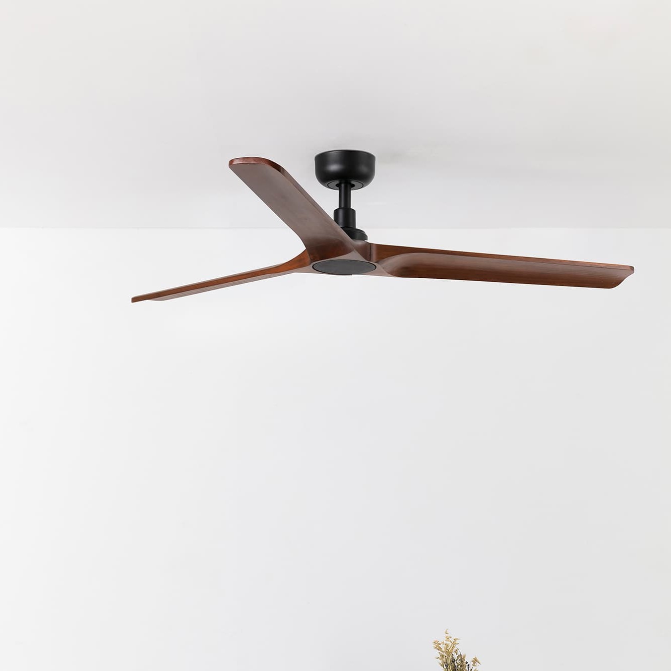 Faro Heywood L - ventilateur de plafond - Ø - noir mat et noyer foncé