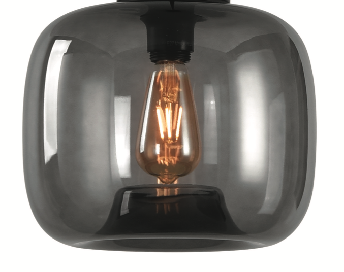 Artdelight Preston - abat-jour en verre - Ø cm - fumé