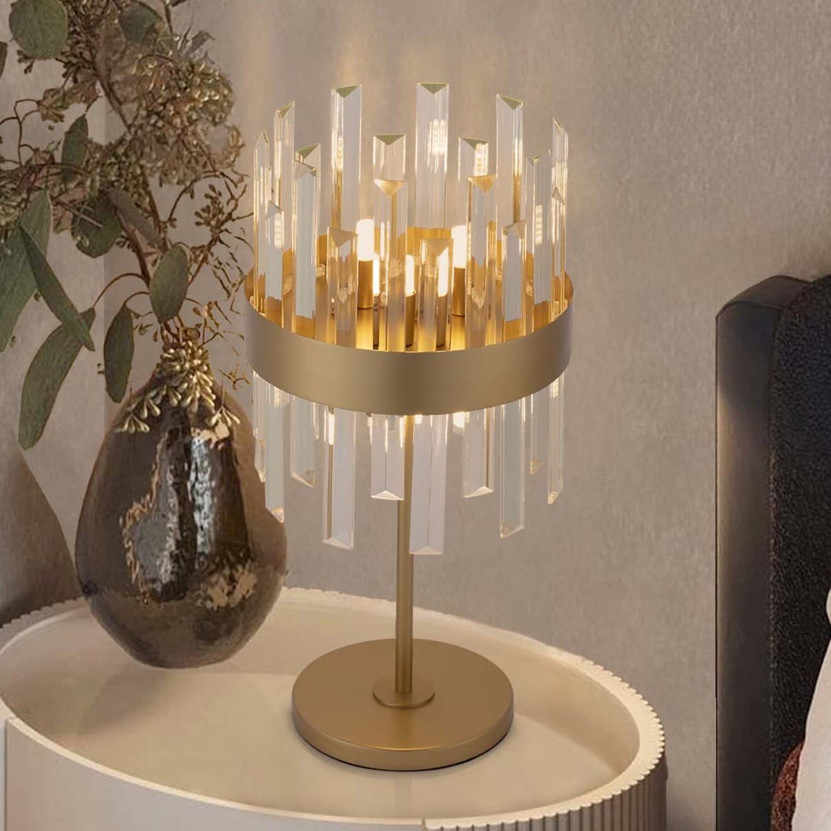Nova Luce Crown - lampe de table - Ø cm - or satiné