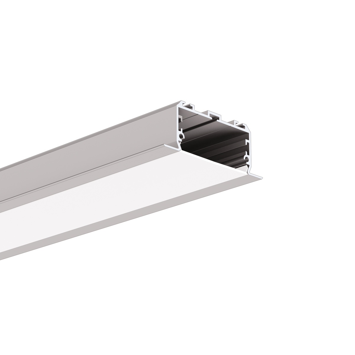 Klus Larko-50 - profil LED encastrable - 6,6 x 2,5 cm - argent anodisé